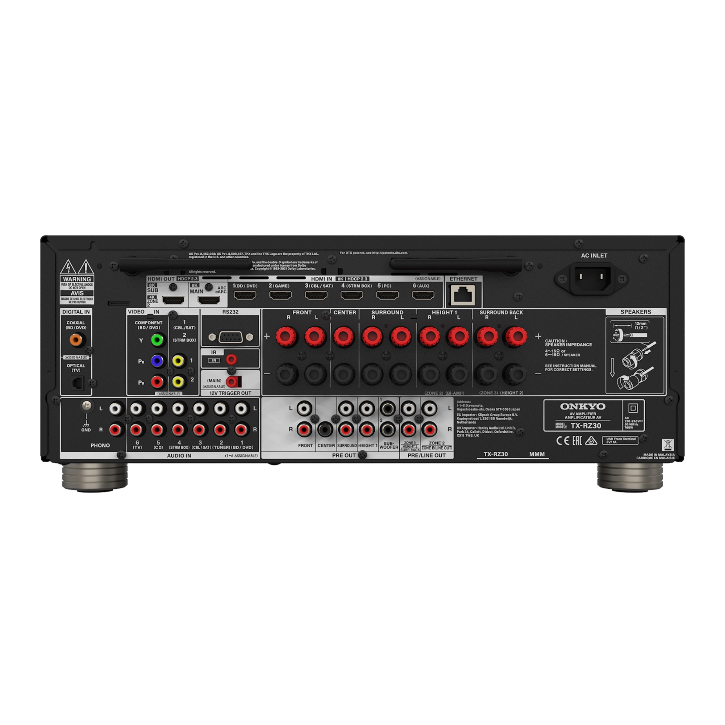 Onkyo TX-RZ30 Hinten