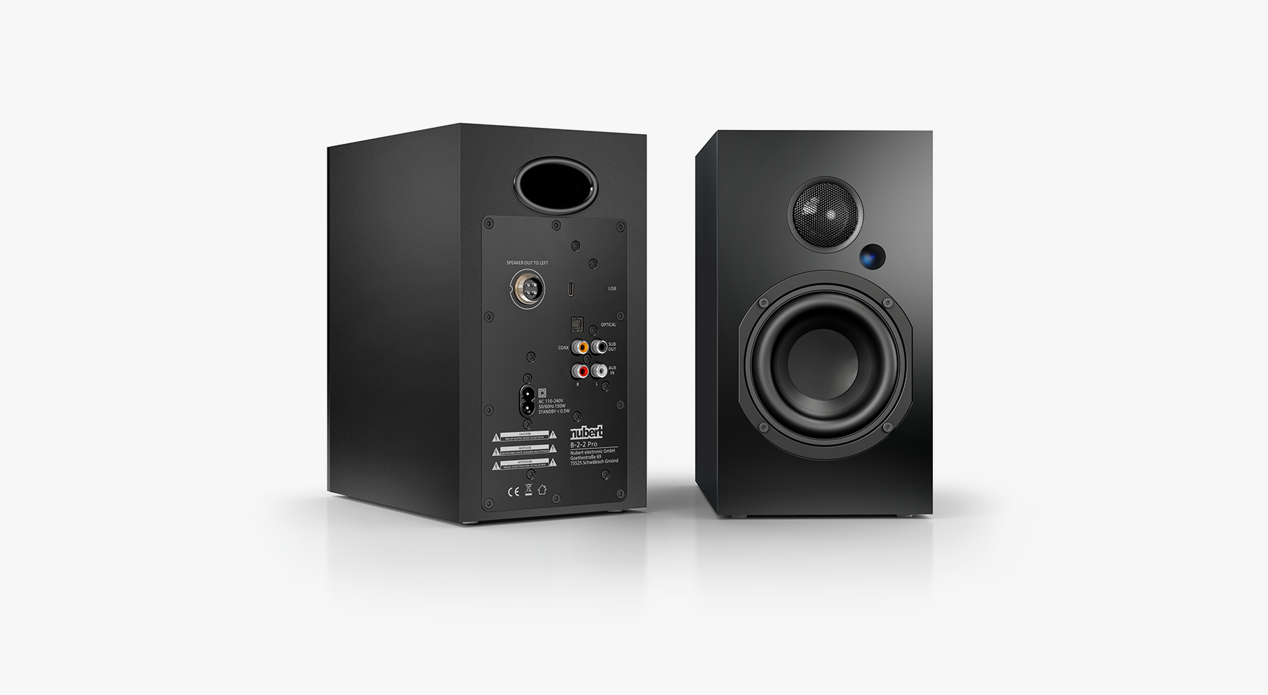 nuBoxx A-125 pro in schwarz von Vorne und Hinten 