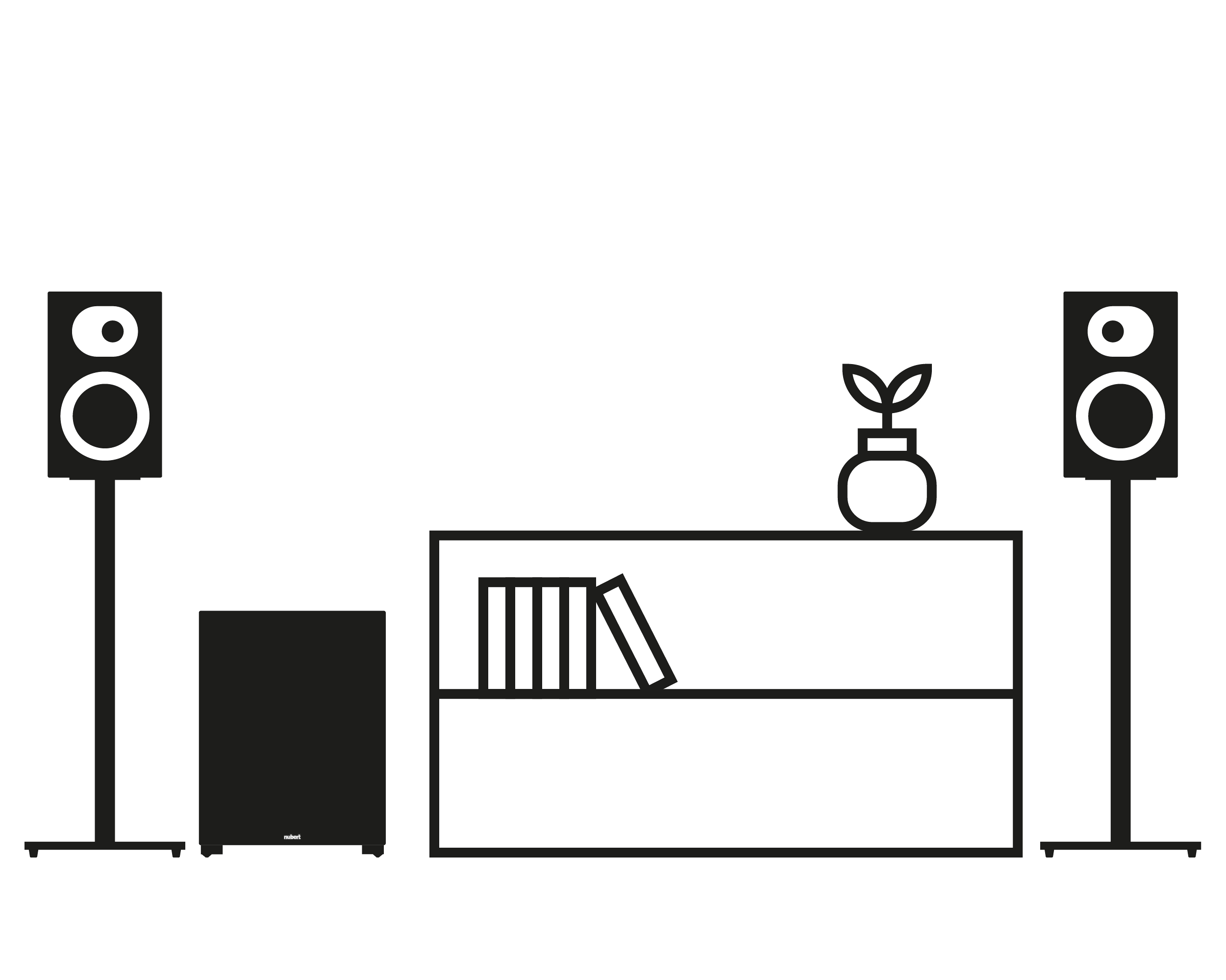 nuLine 34 Anwendungsbeispiel mit Subwoofer nuLine 34 Anwendungsbeispiel mit Subwoofer