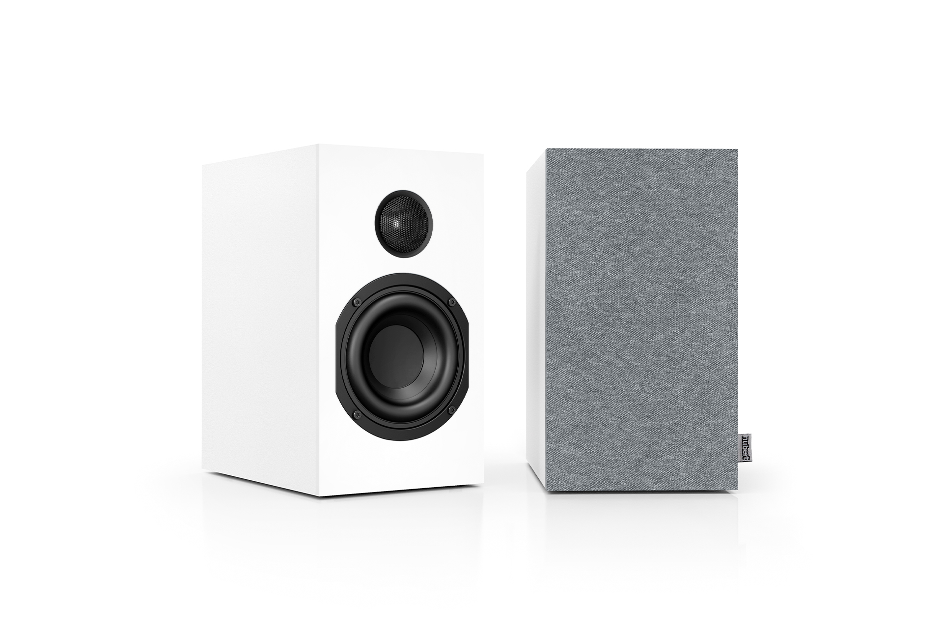 nuBoxx A-125 pro weiß mit grauer Front mit und ohne Blende nuBoxx A-125 pro weiß mit grauer Front mit und ohne Blende