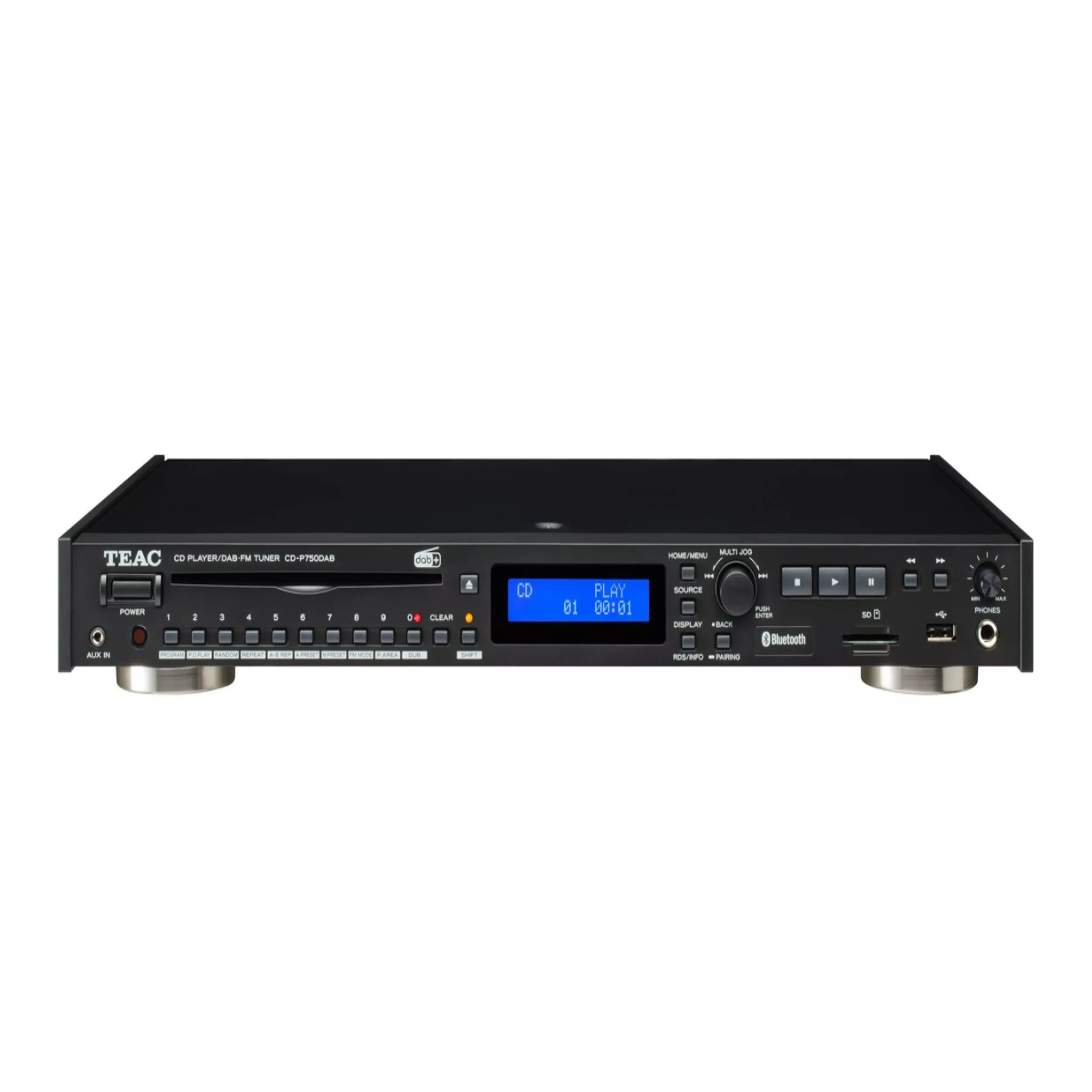 Teac CD-Player CD-P750 DAB in schwarz Vorderseite