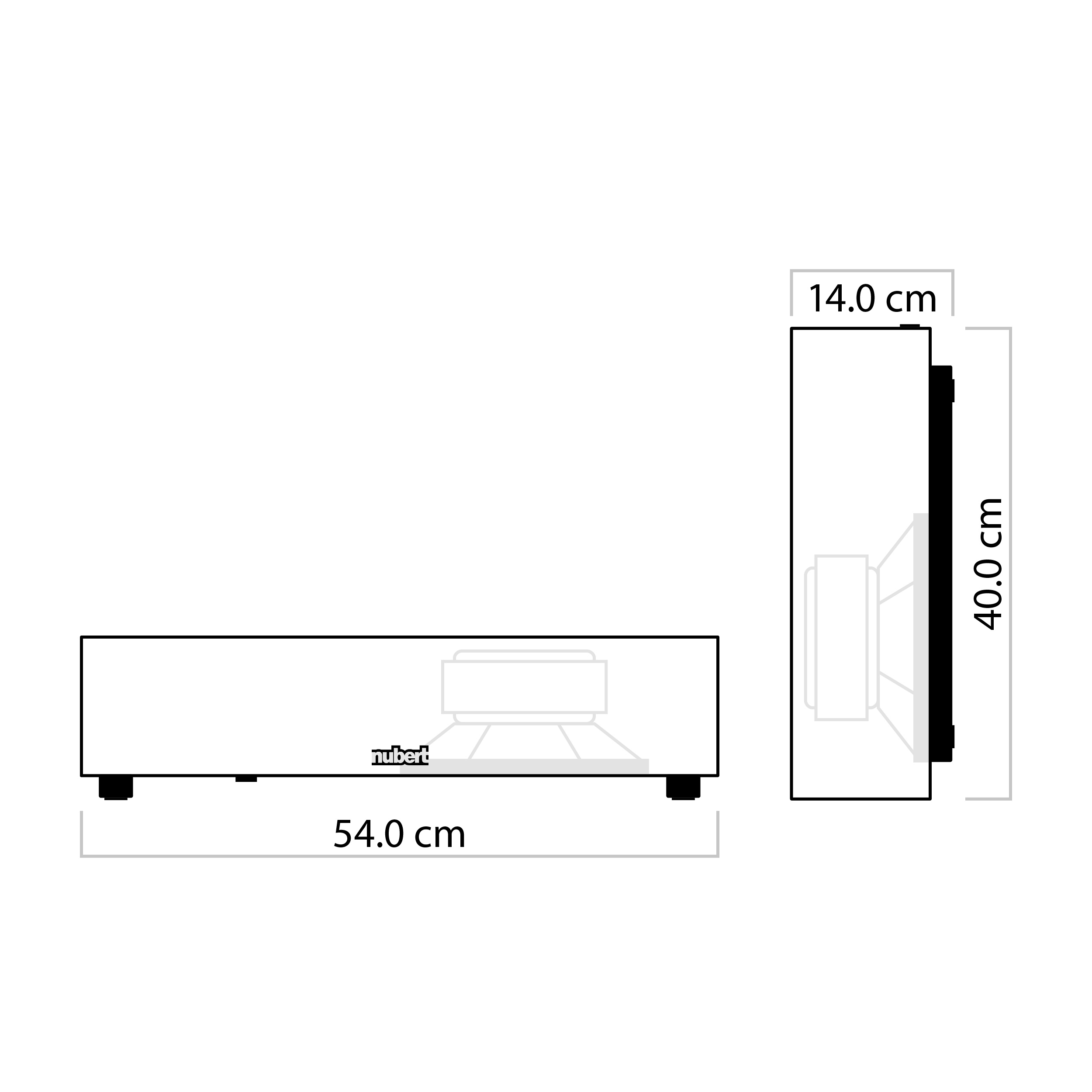 nuSub XW-800 slim Abmessungen nuSub XW-800 slim Abmessungen