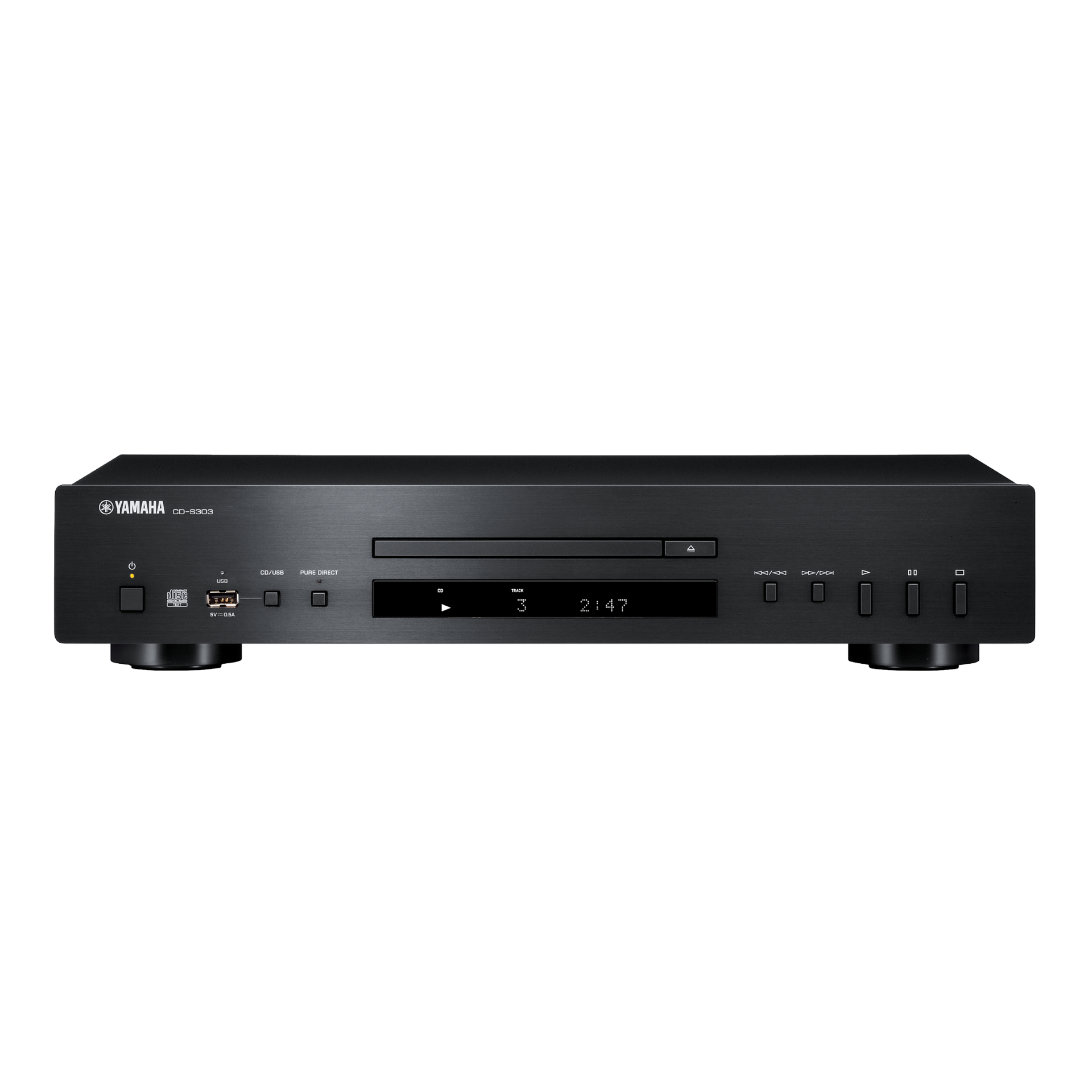 Yamaha CD-Player CD-S303 schwarz Vorderseite Yamaha CD-Player CD-S303 schwarz Vorderseite