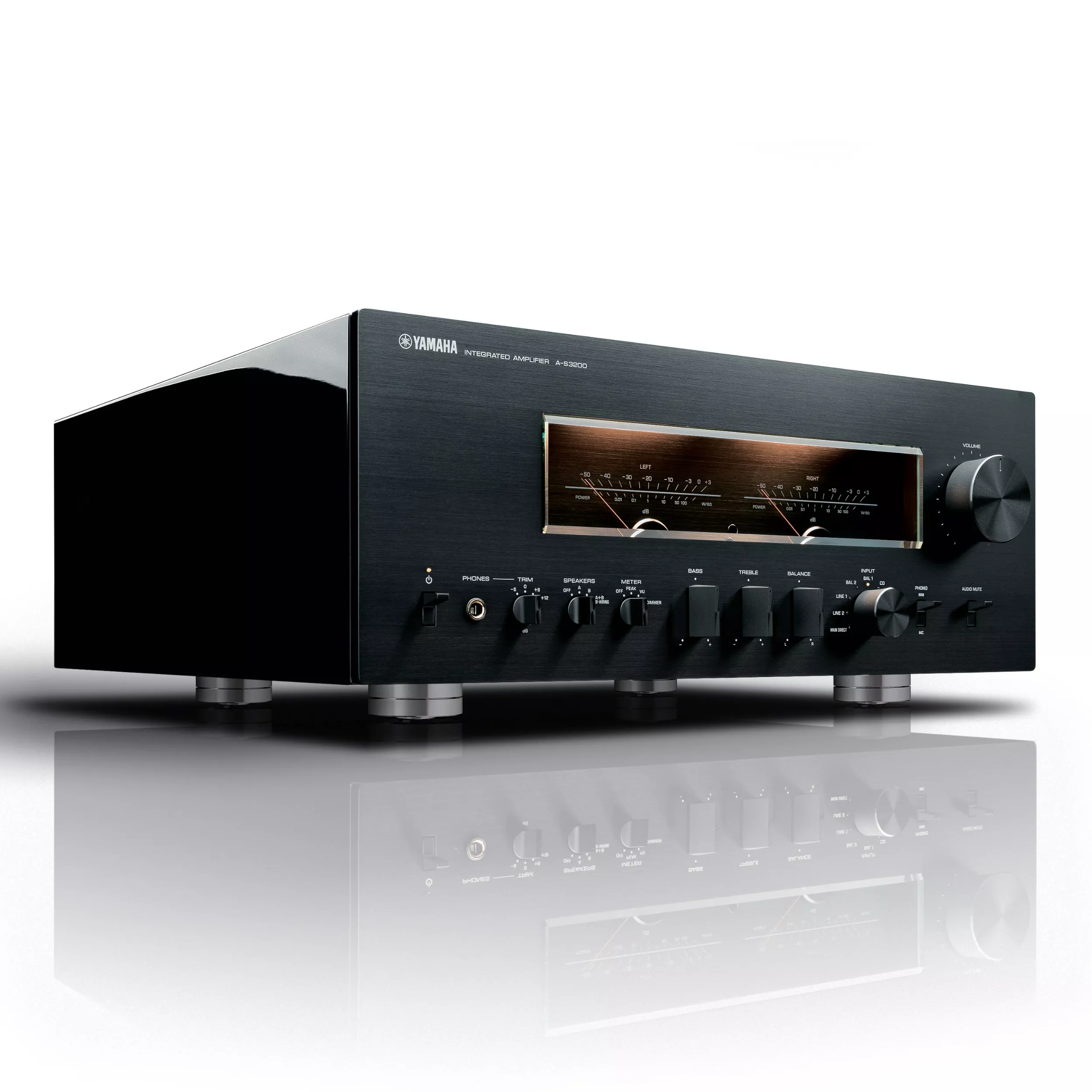 Yamaha Stereo Verstärker A-S3200 schwarz Vorderseite gedreht