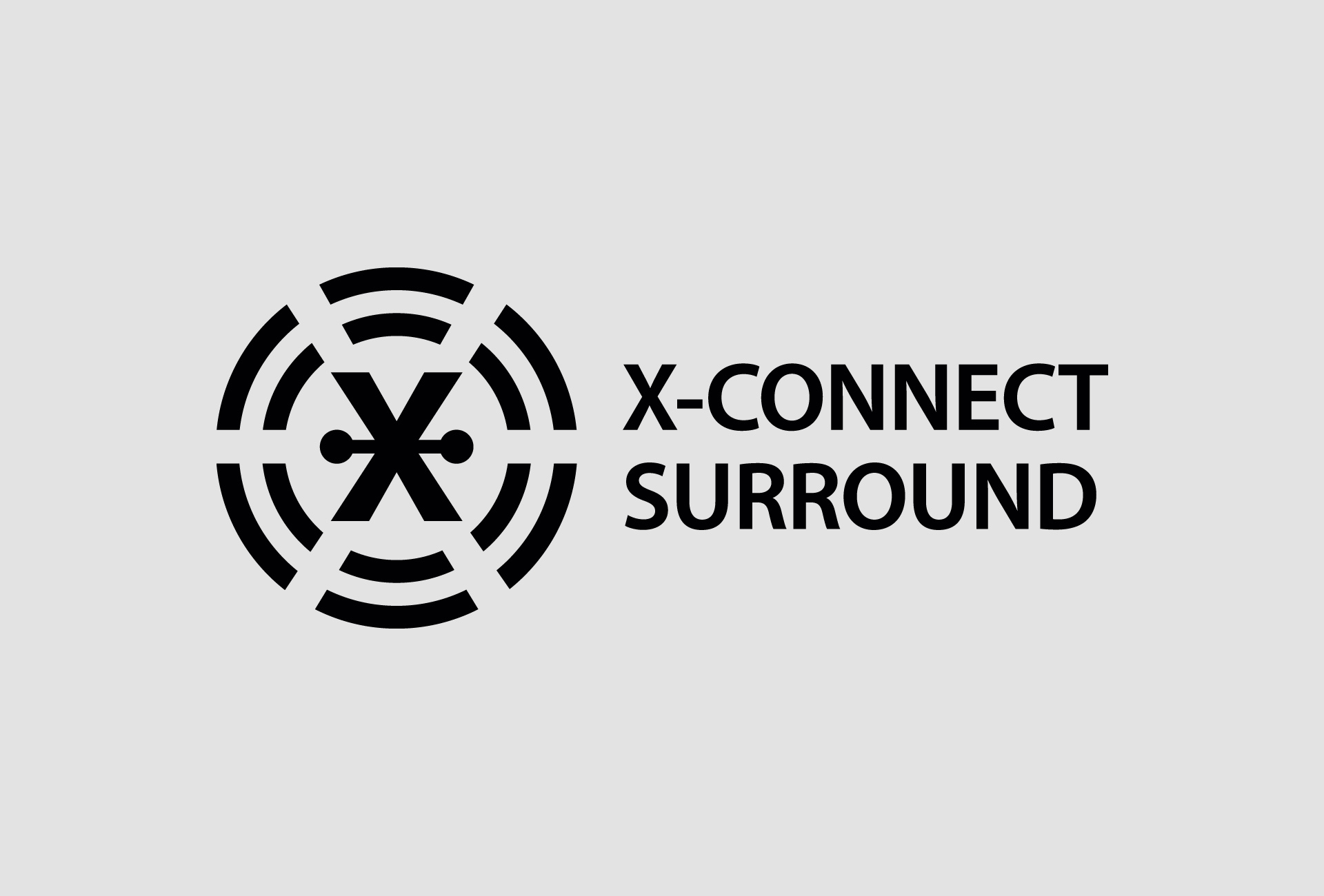 X-Connect Surround Symbol auf hellgrauem Hintergrund