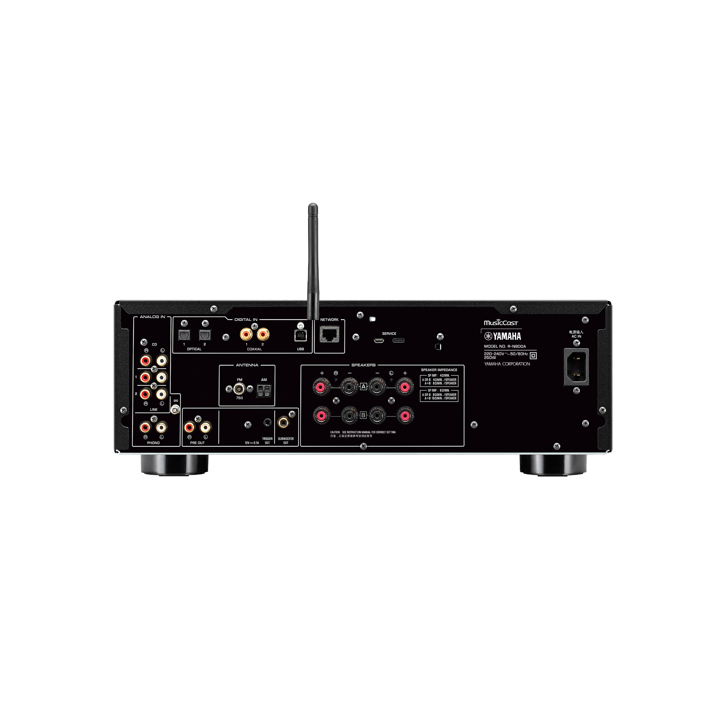 Yamaha Stereoreceiver R-N800A Rückseite Yamaha Stereoreceiver R-N800A Rückseite