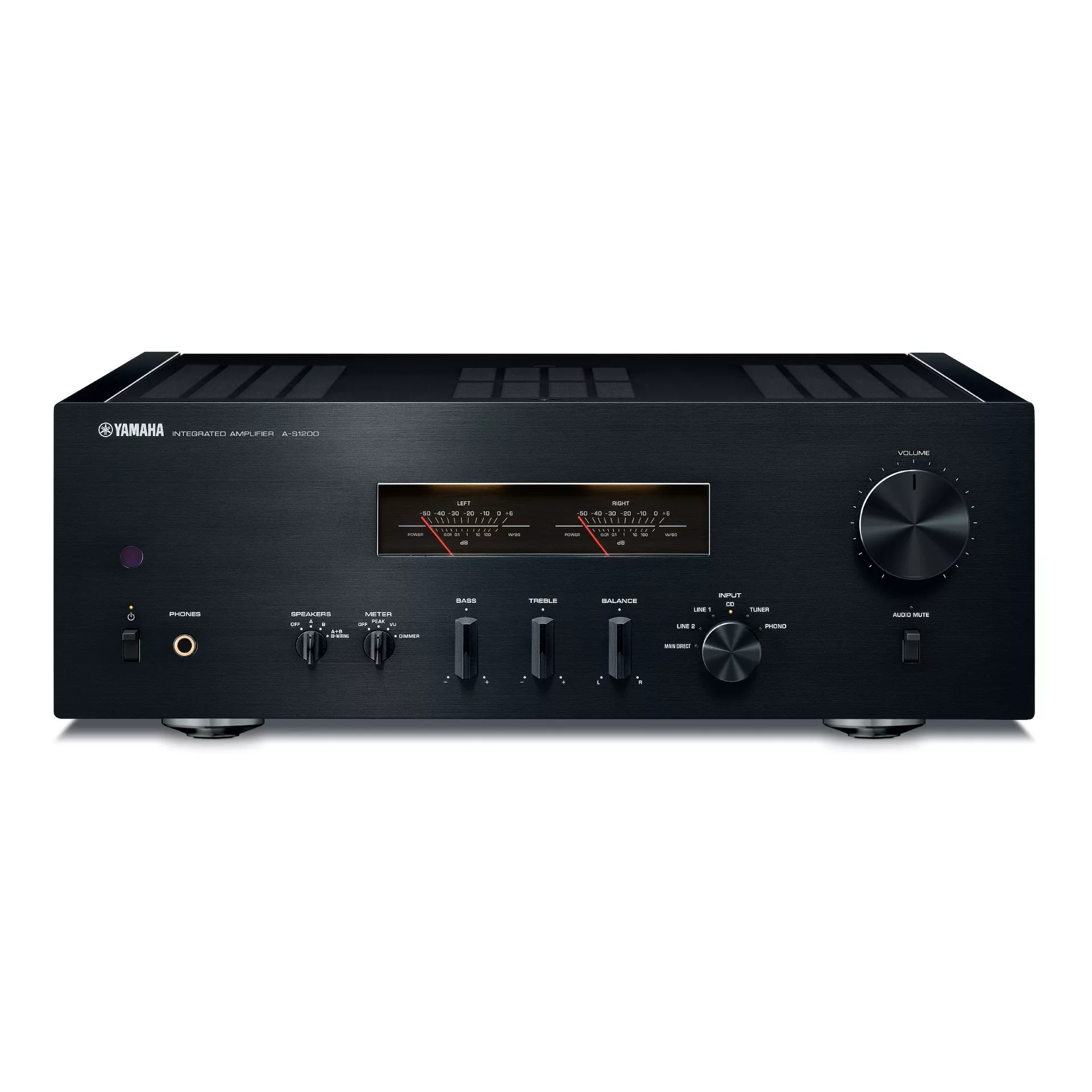 Yamaha stereo integrated amplifier A-S1200 black front panel Yamaha stereo integrated amplifier A-S1200 black front panel