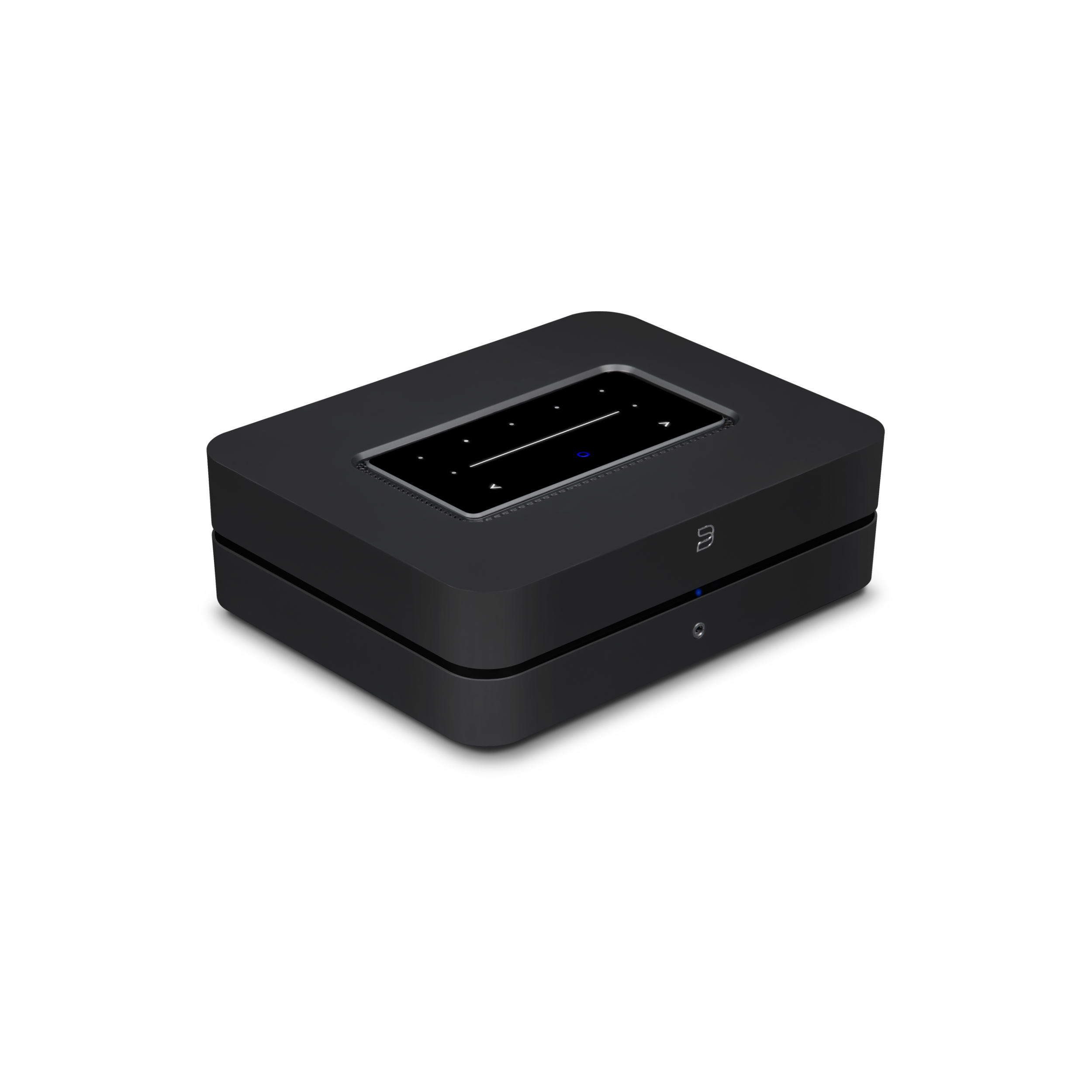 Bluesound Powernode black front turned top Bluesound Powernode black front turned top