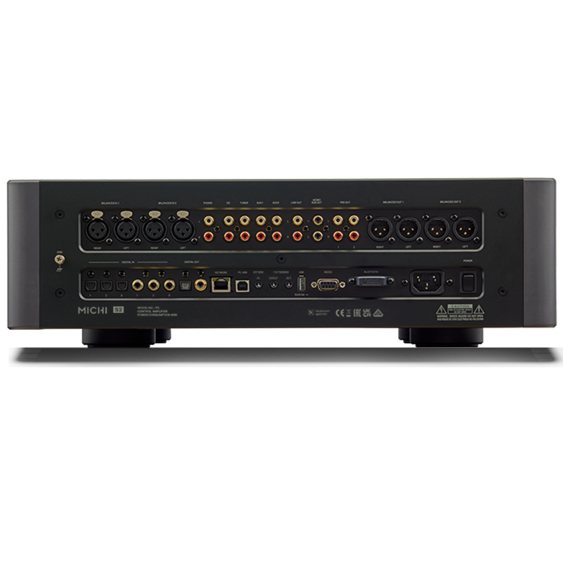 Rotel P5 S2 preamplifier in black Rear panel Rotel P5 S2 preamplifier in black Rear panel