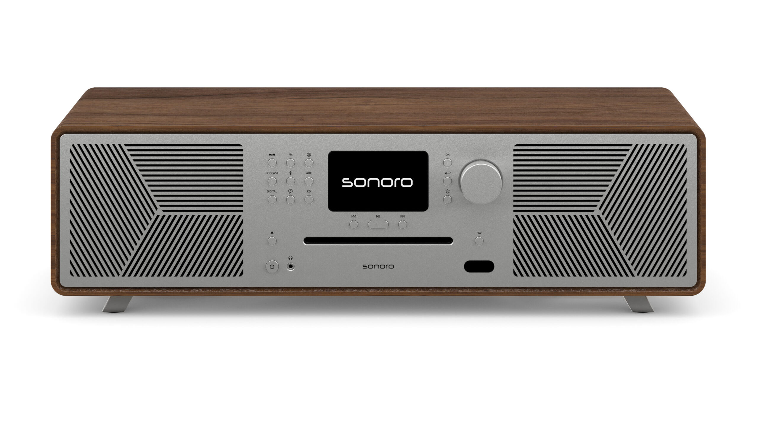 Sonoro CD-Receiver Meisterstück 2. Gen. in Walnuss Vorderseite