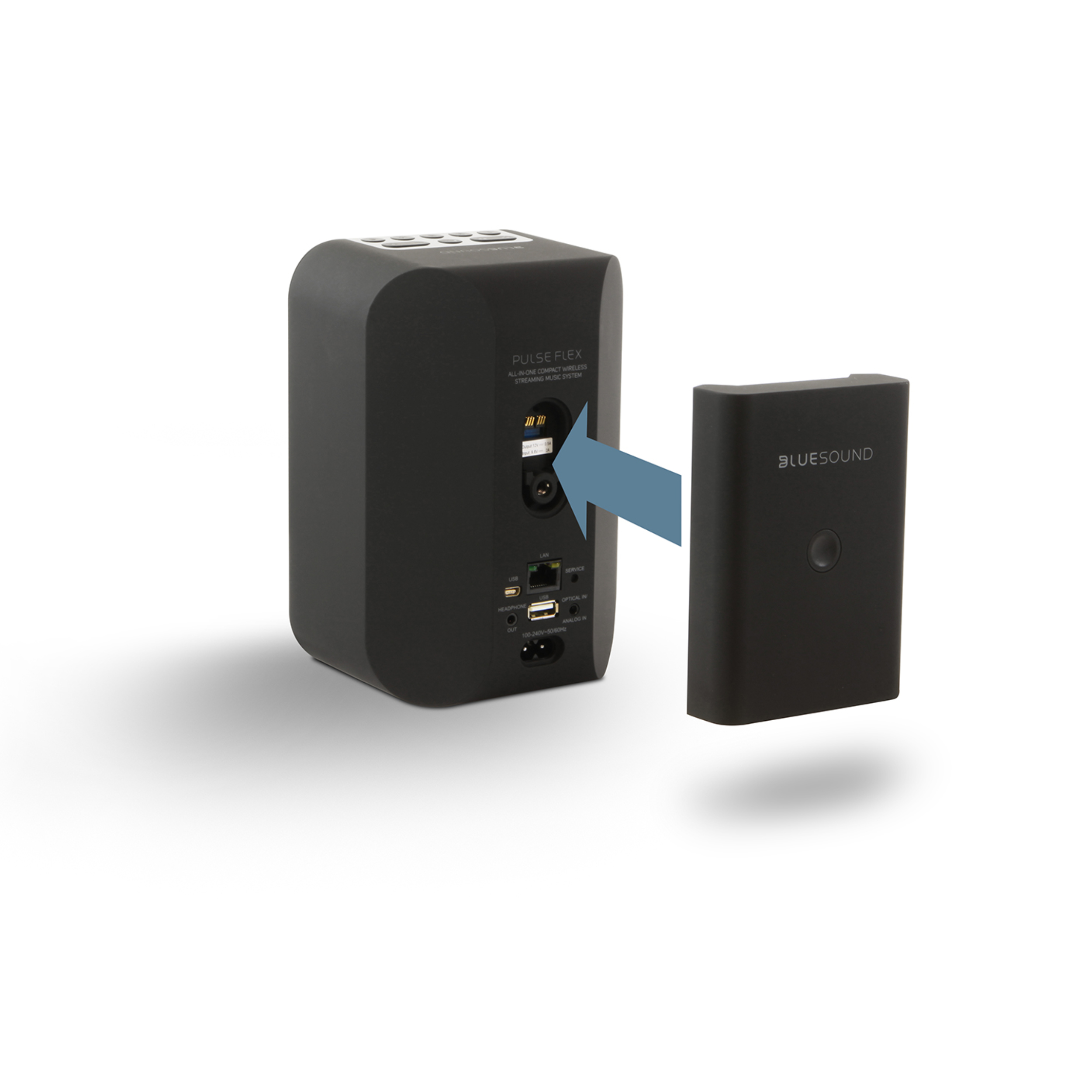 Bluesound Batteriepack BP 100 schwarz  Montage Bluesound Batteriepack BP 100 schwarz  Montage
