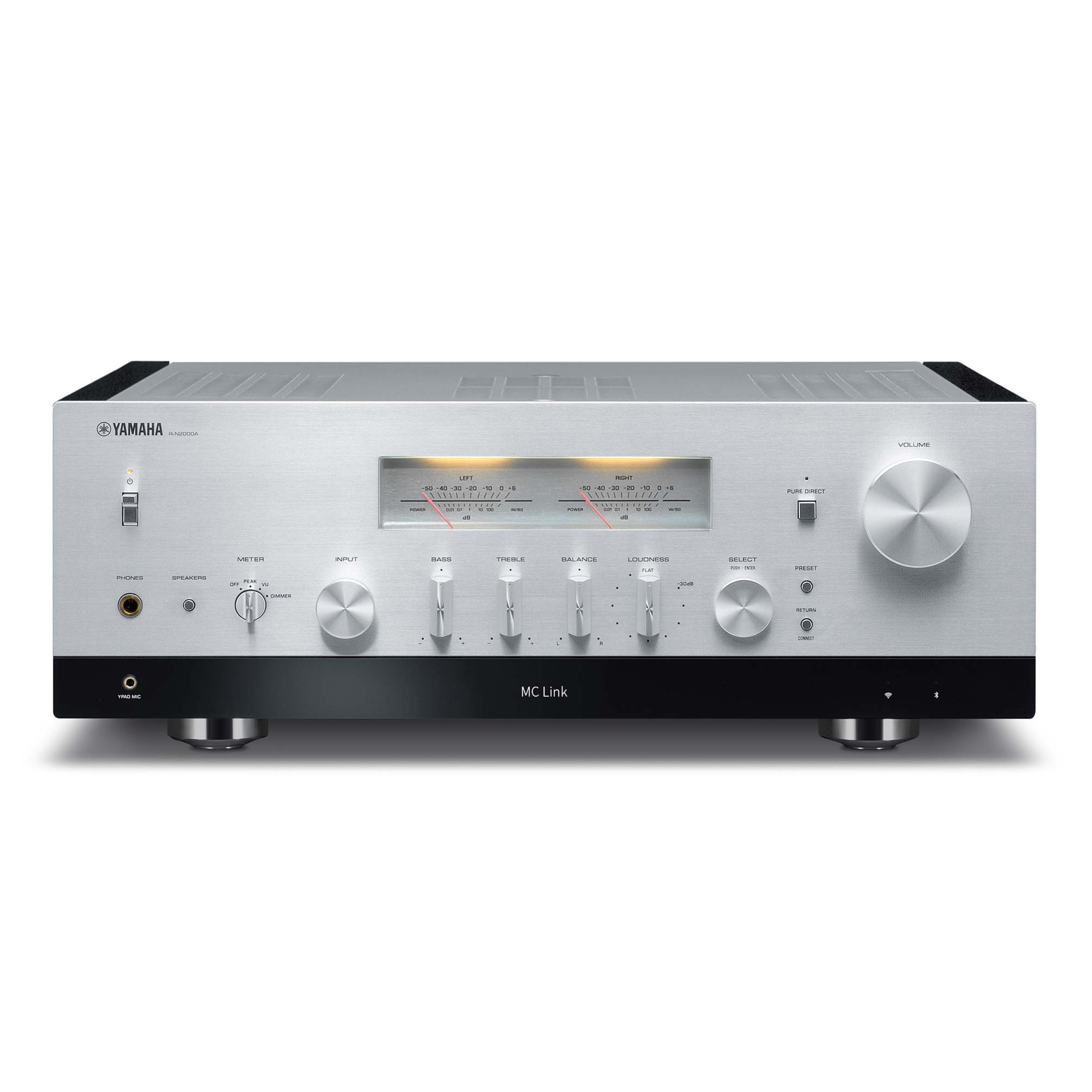 Yamaha Stereoreceiver R-N2000A silber Vorderseite Yamaha Stereoreceiver R-N2000A silber Vorderseite