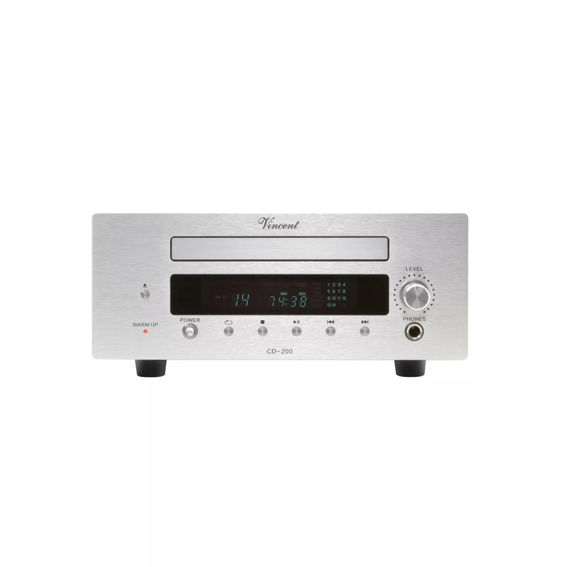 Vincent CD-Player CD-200 silber Vorderseite