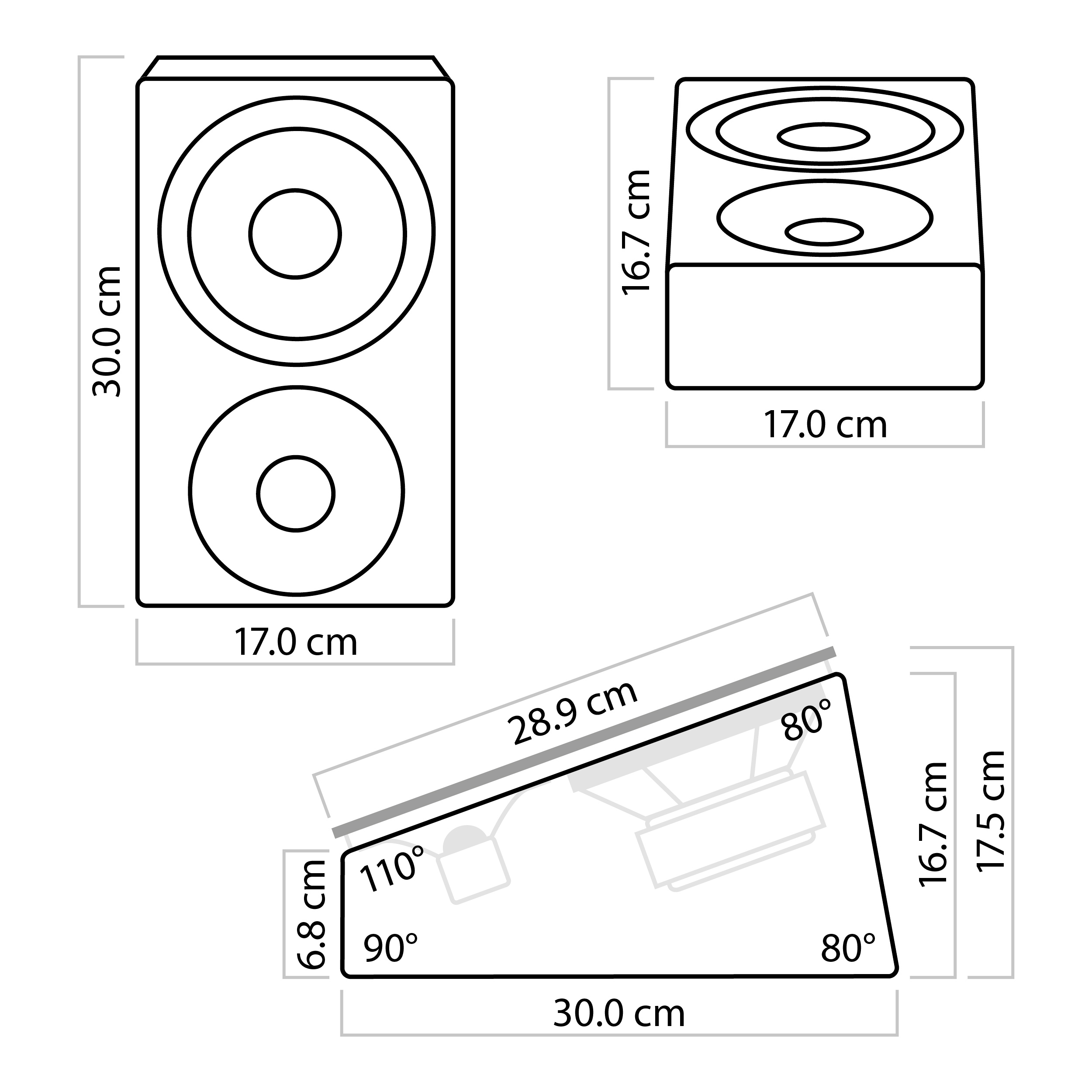 nuLine RS-54 Abmessungen  nuLine RS-54 Abmessungen