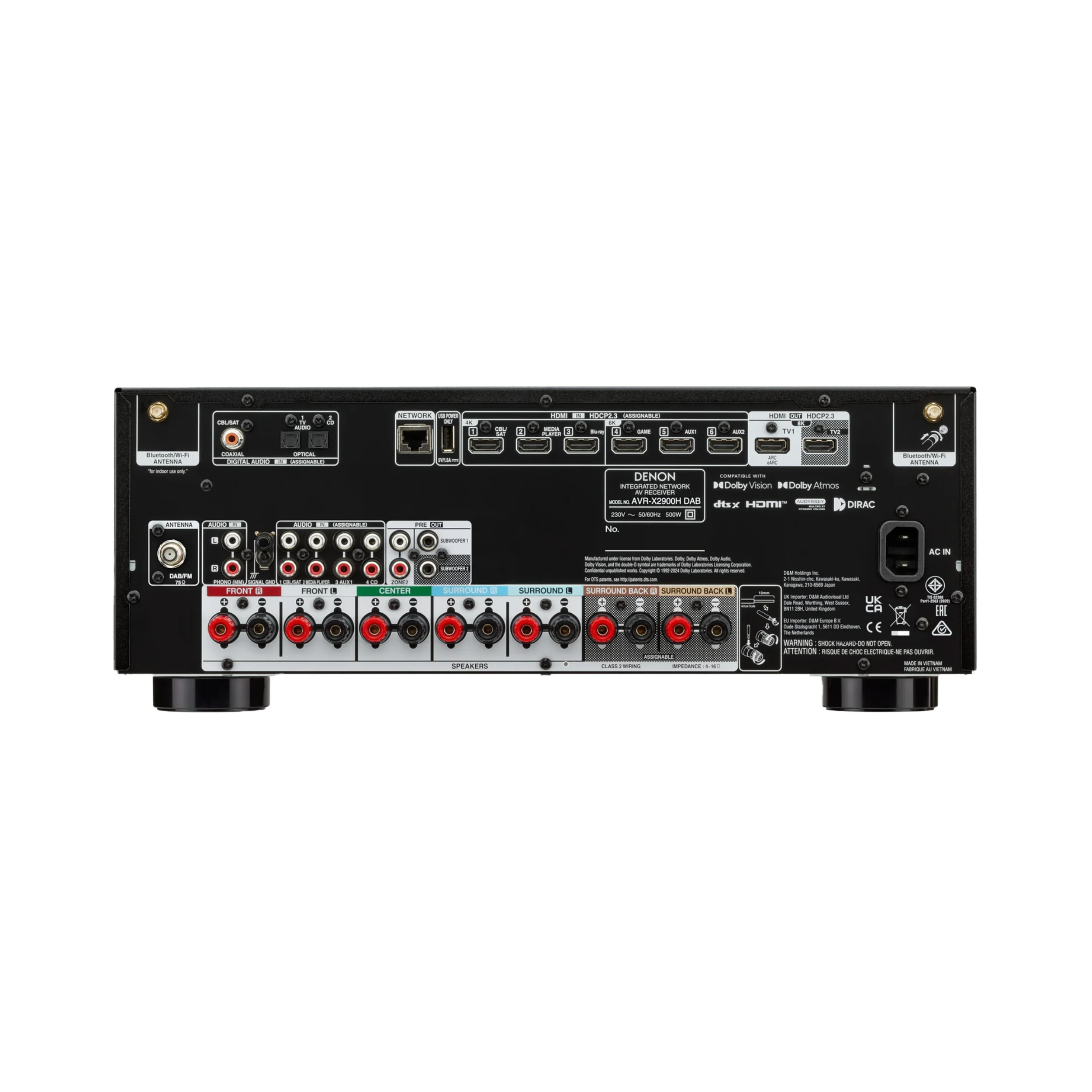 Denon AVR-X2900H Rear