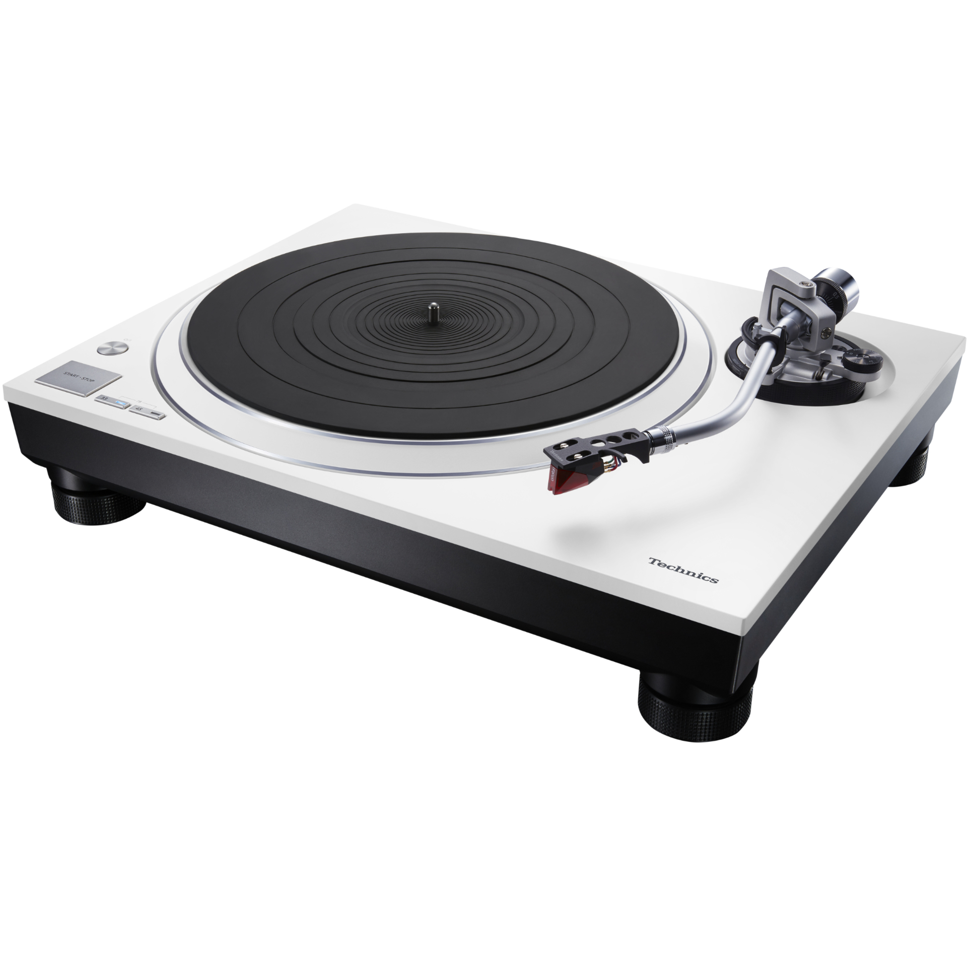 Technics turntable SL- 1500CEG in silver front turned