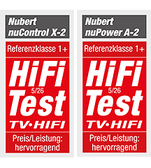 HiFi-Test-Referenzklasse 1+ Preis/Leistung: hervorragend. Nubert nuControl X-2 und Nubert nuPower A-2