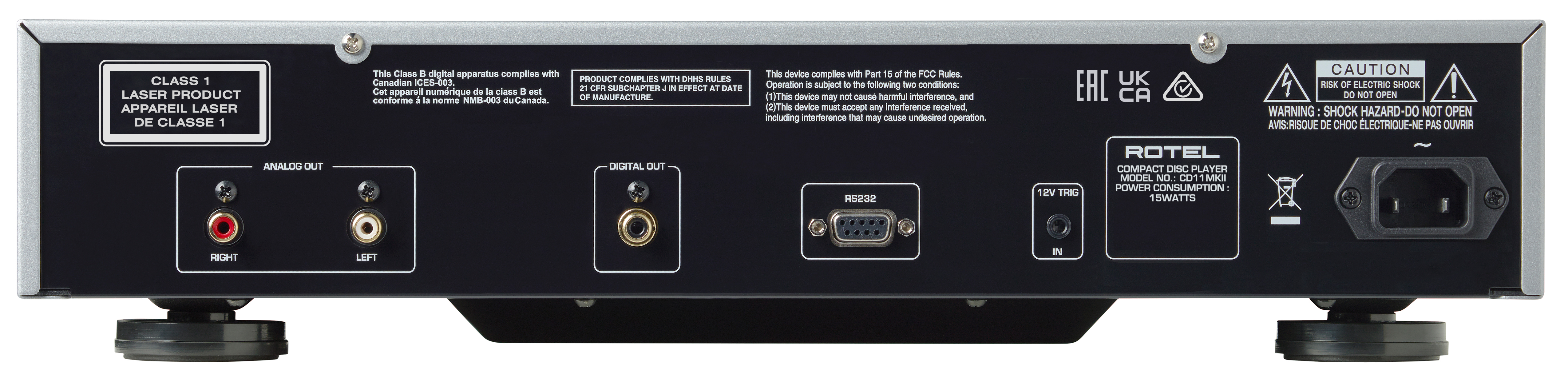 Rotel CD11MKII rear panel Rotel CD11MKII rear panel