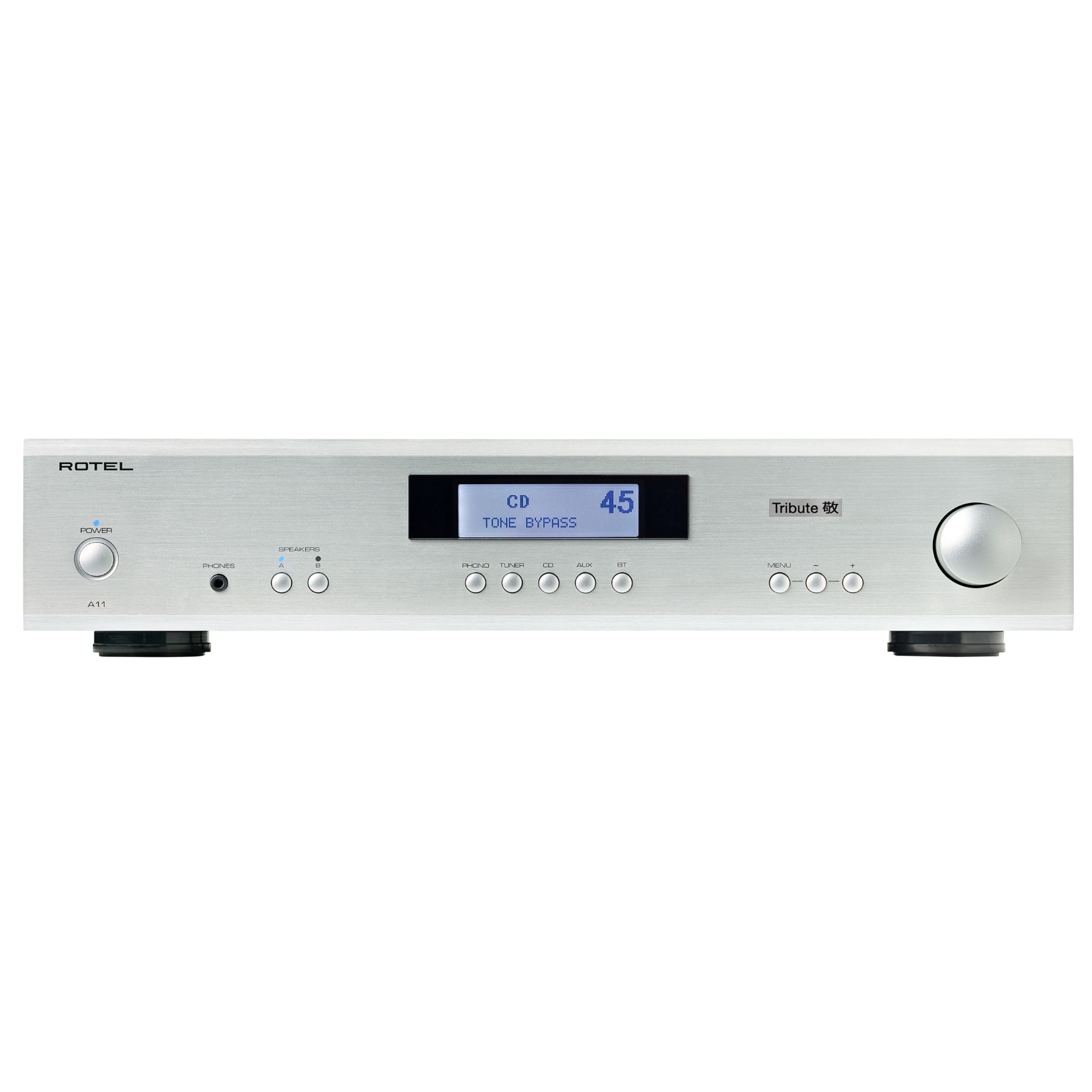 Rotel integrated amplifier A11 Tribute in silver front