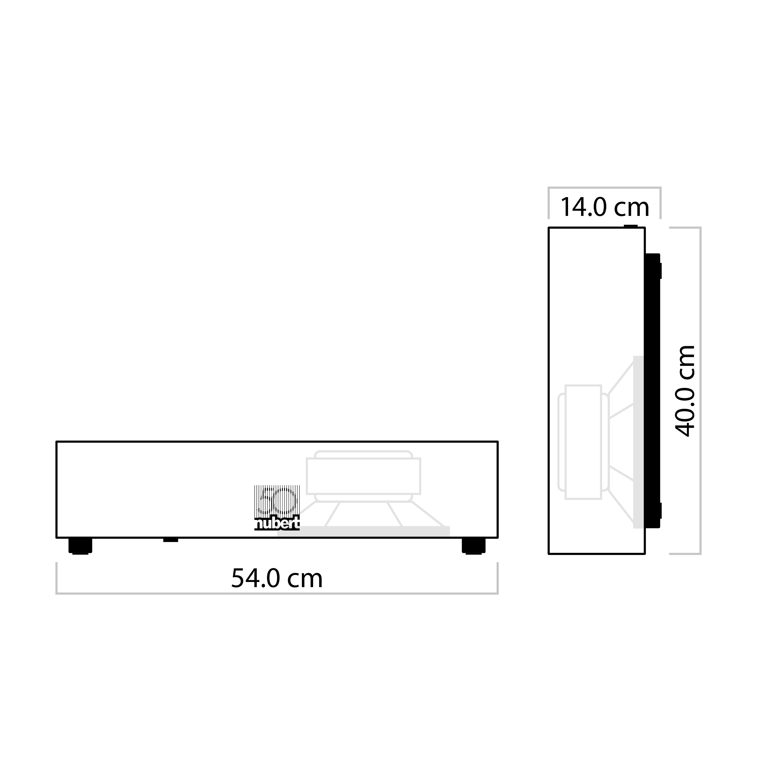nuSub XW-800 slim Abmessungen nuSub XW-800 slim Abmessungen