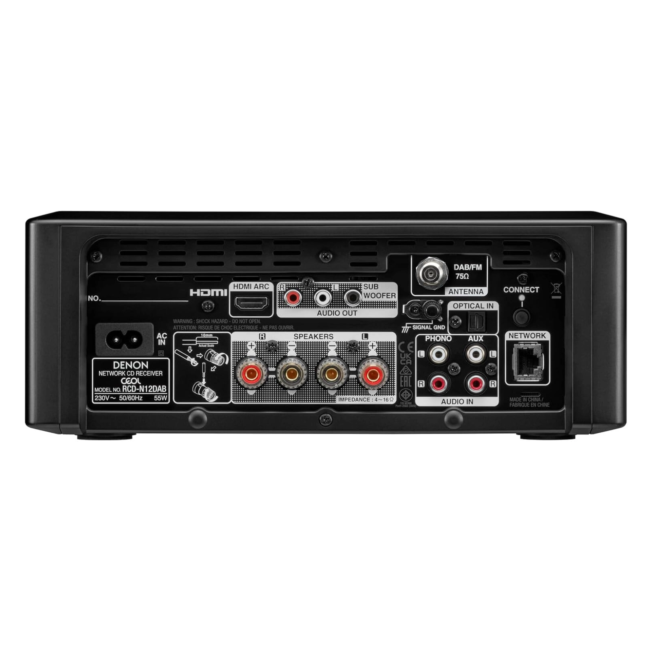 Denon RCD-12 DAB rear