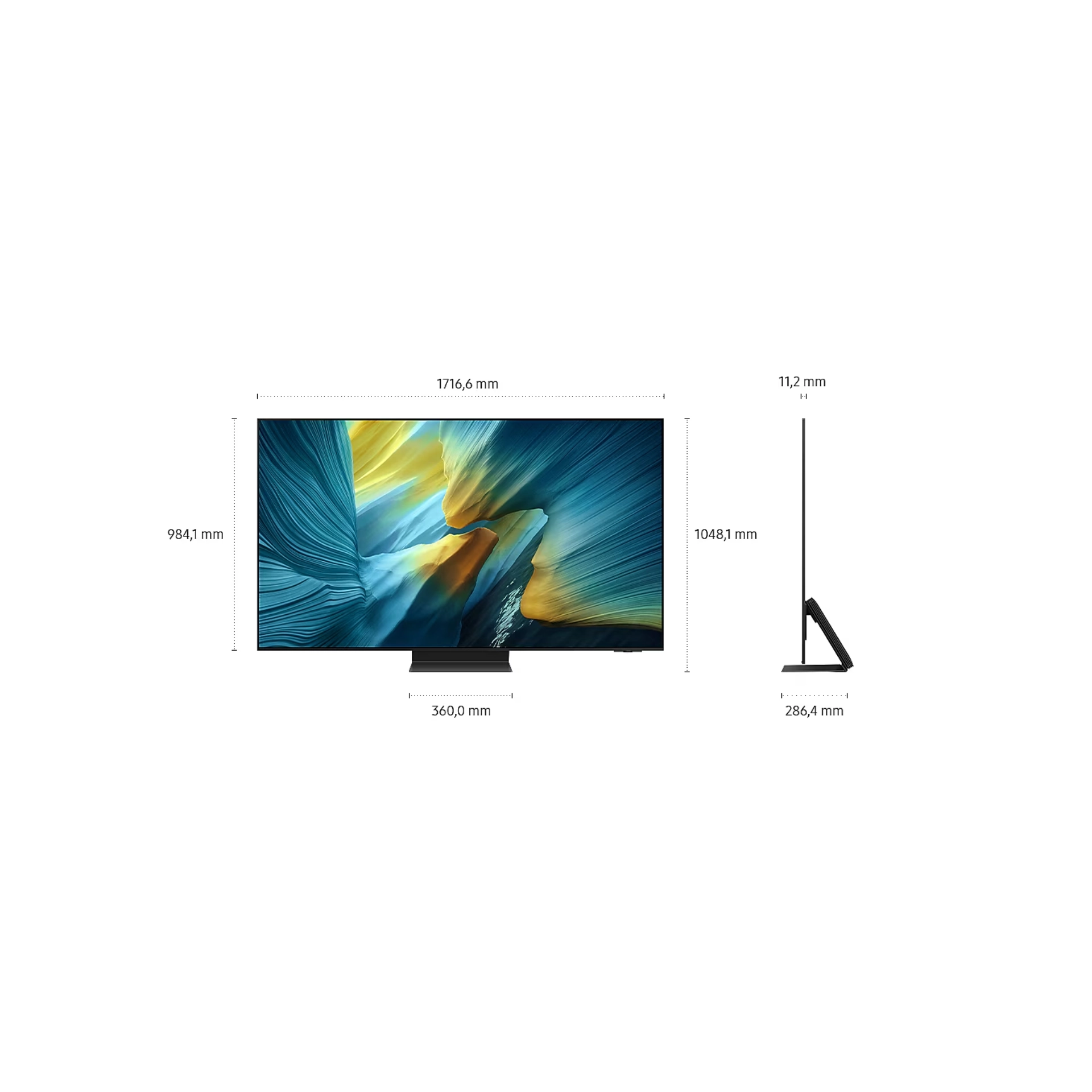 Samsung GQ77S95FATXZG Dimensions