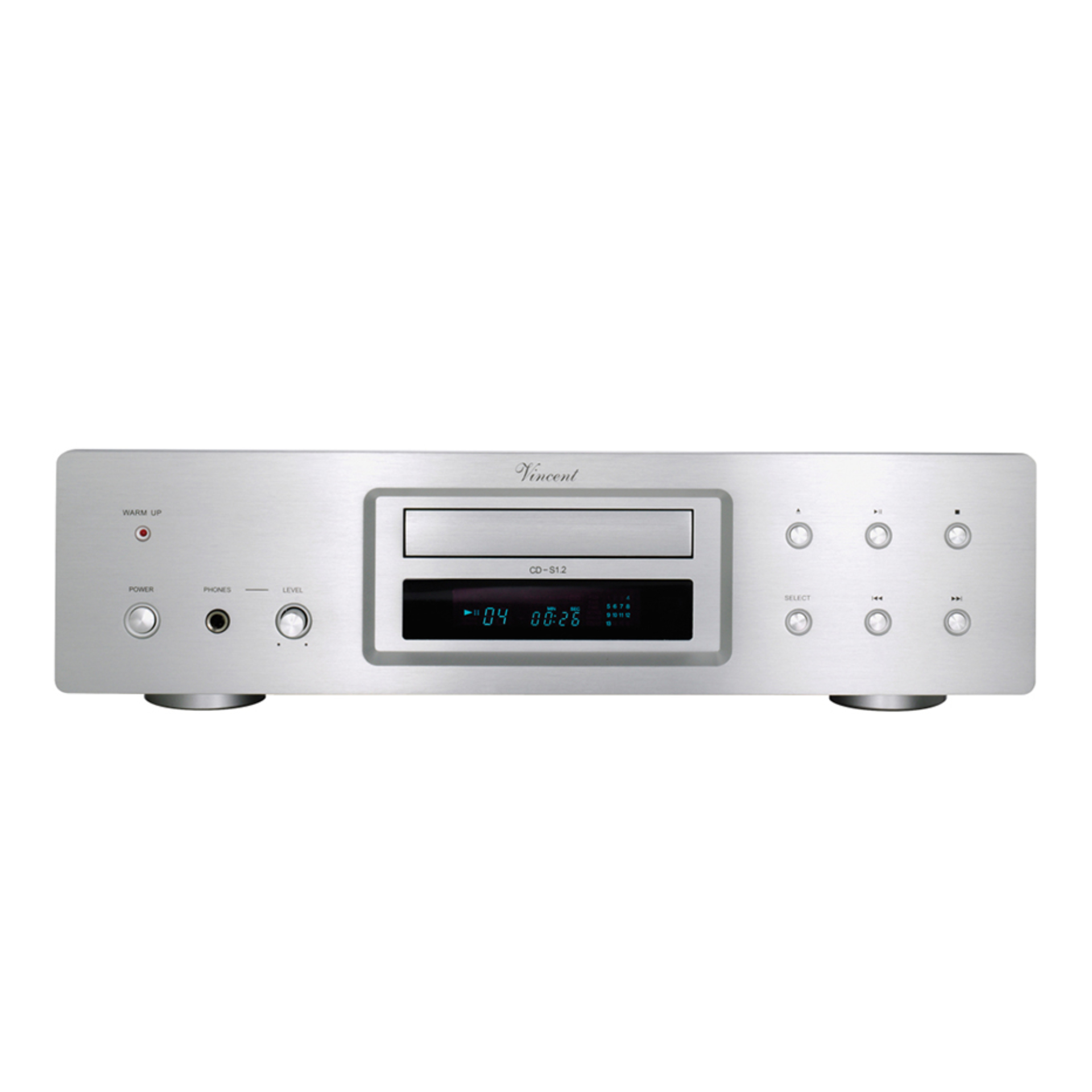 Vincent CD-Player CD-S1.2 silber Vorderseite Vincent CD-Player CD-S1.2 silber Vorderseite