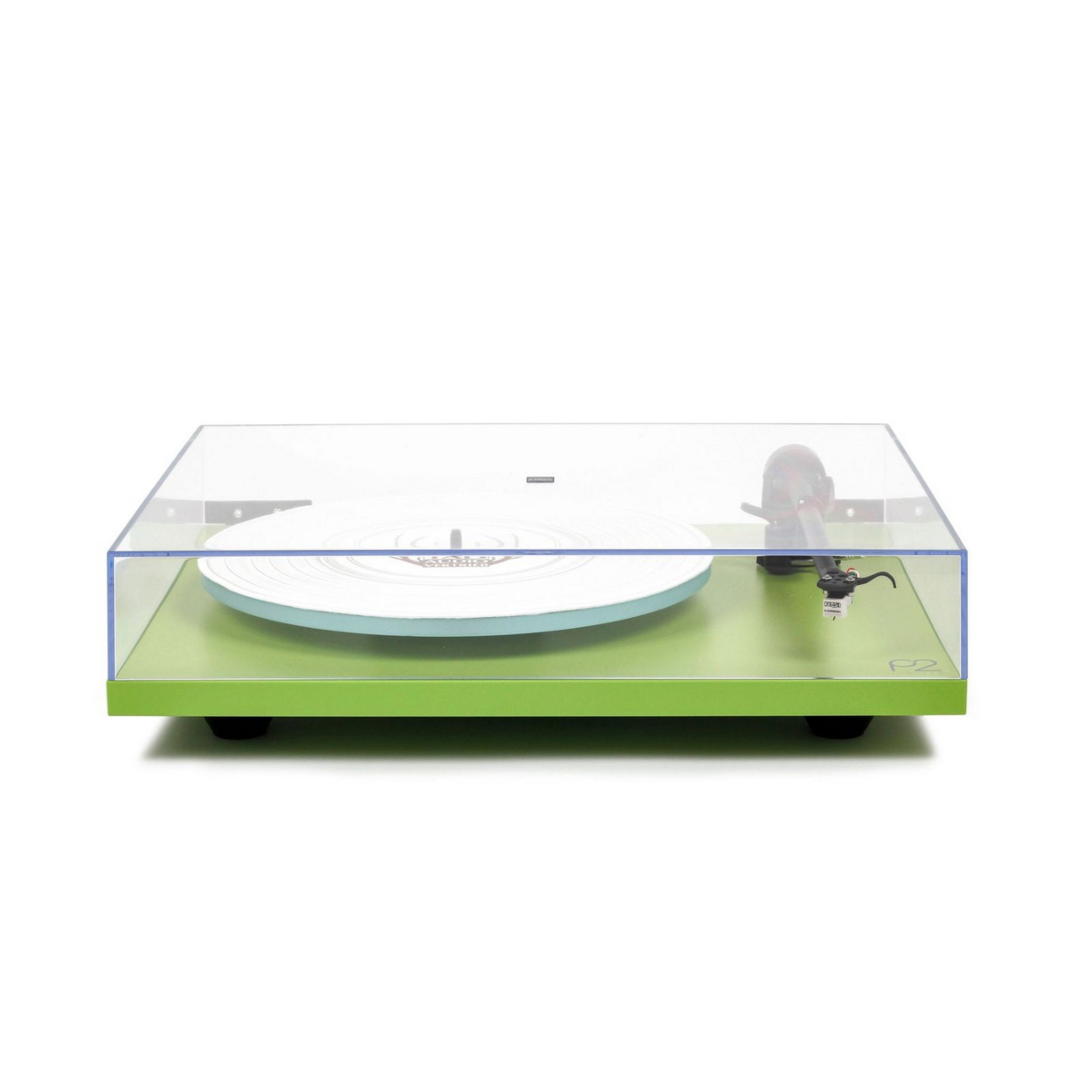 Rega Plattenspieler Planar 2 Limited Edition in grün Vorderseite  Rega Plattenspieler Planar 2 Limited Edition in grün Vorderseite