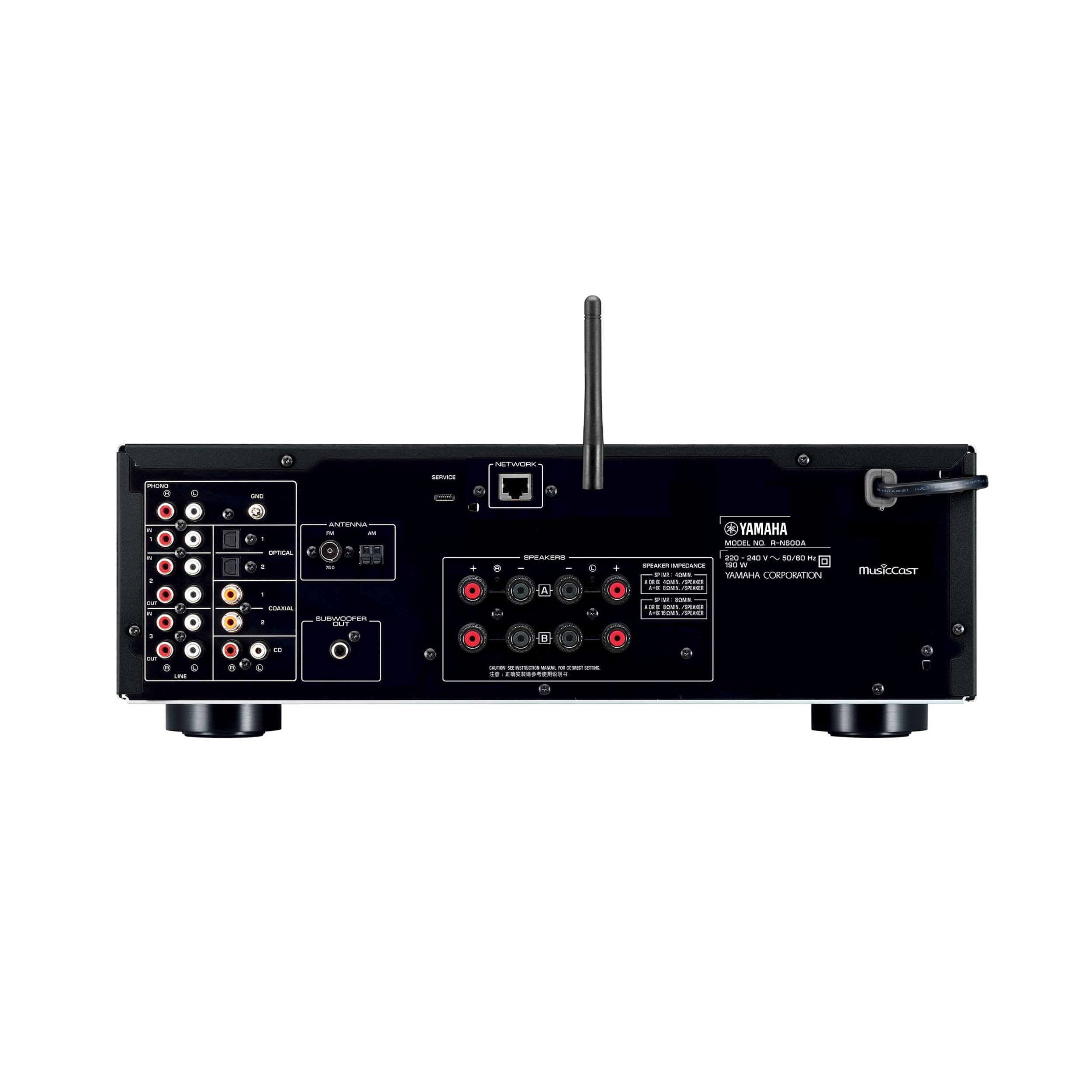 Yamaha Stereoreceiver R-N600A schwarz Rückseite Yamaha Stereoreceiver R-N600A schwarz Rückseite