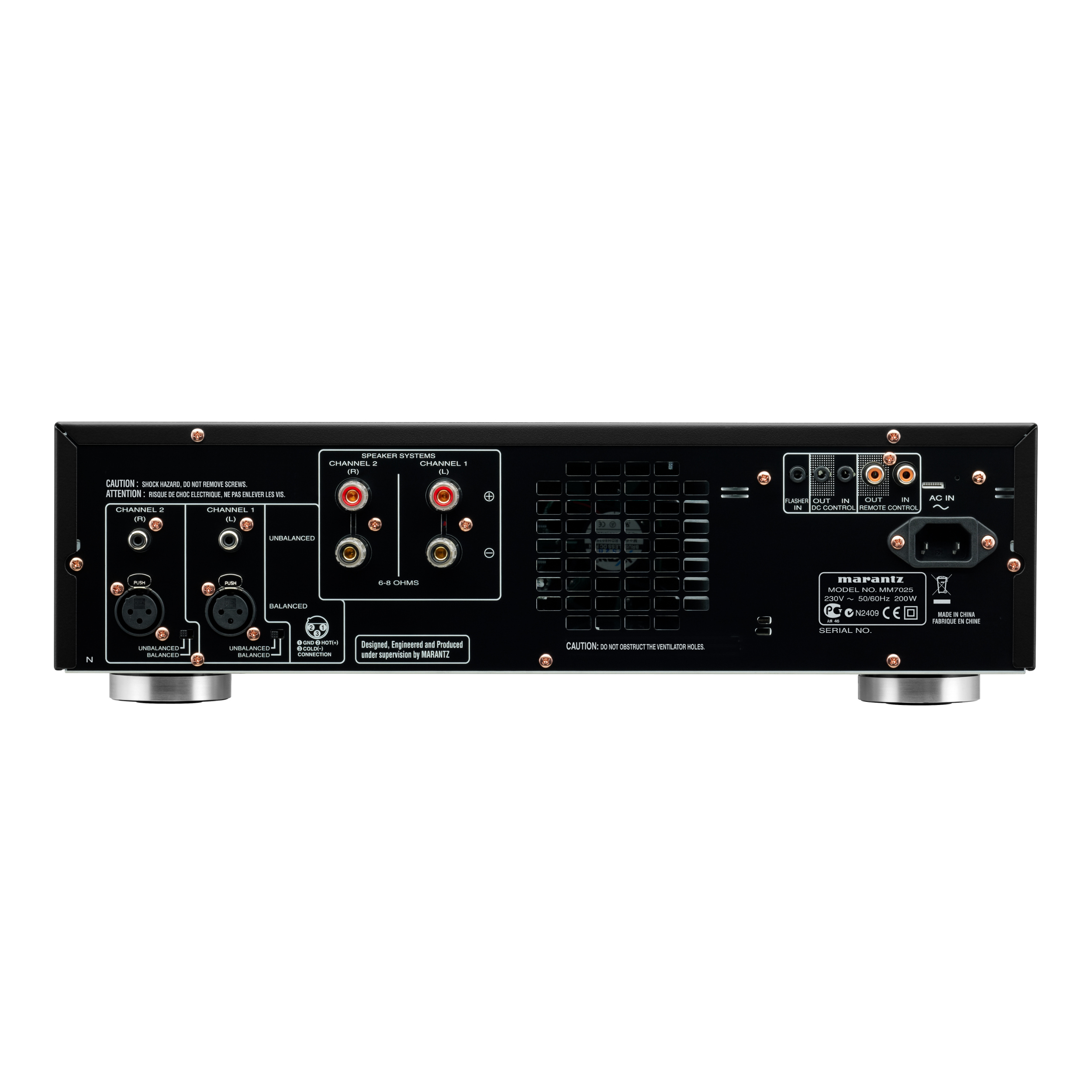 Marantz MM7025 in Schwarz Rückseite Marantz MM7025 in Schwarz Rückseite