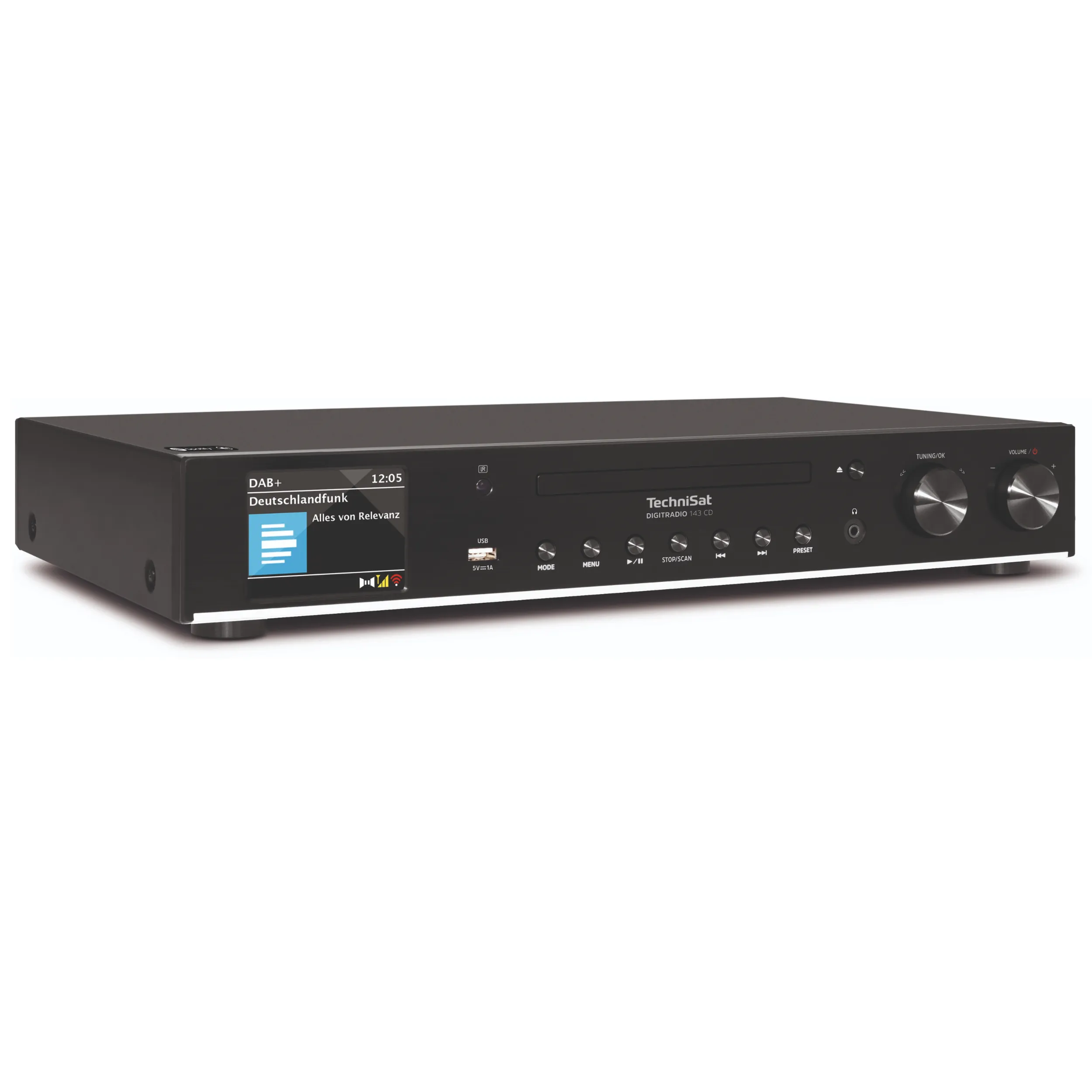 TechniSat Digitradio 143 CD (V3)  schwarz Vorderseite gedreht