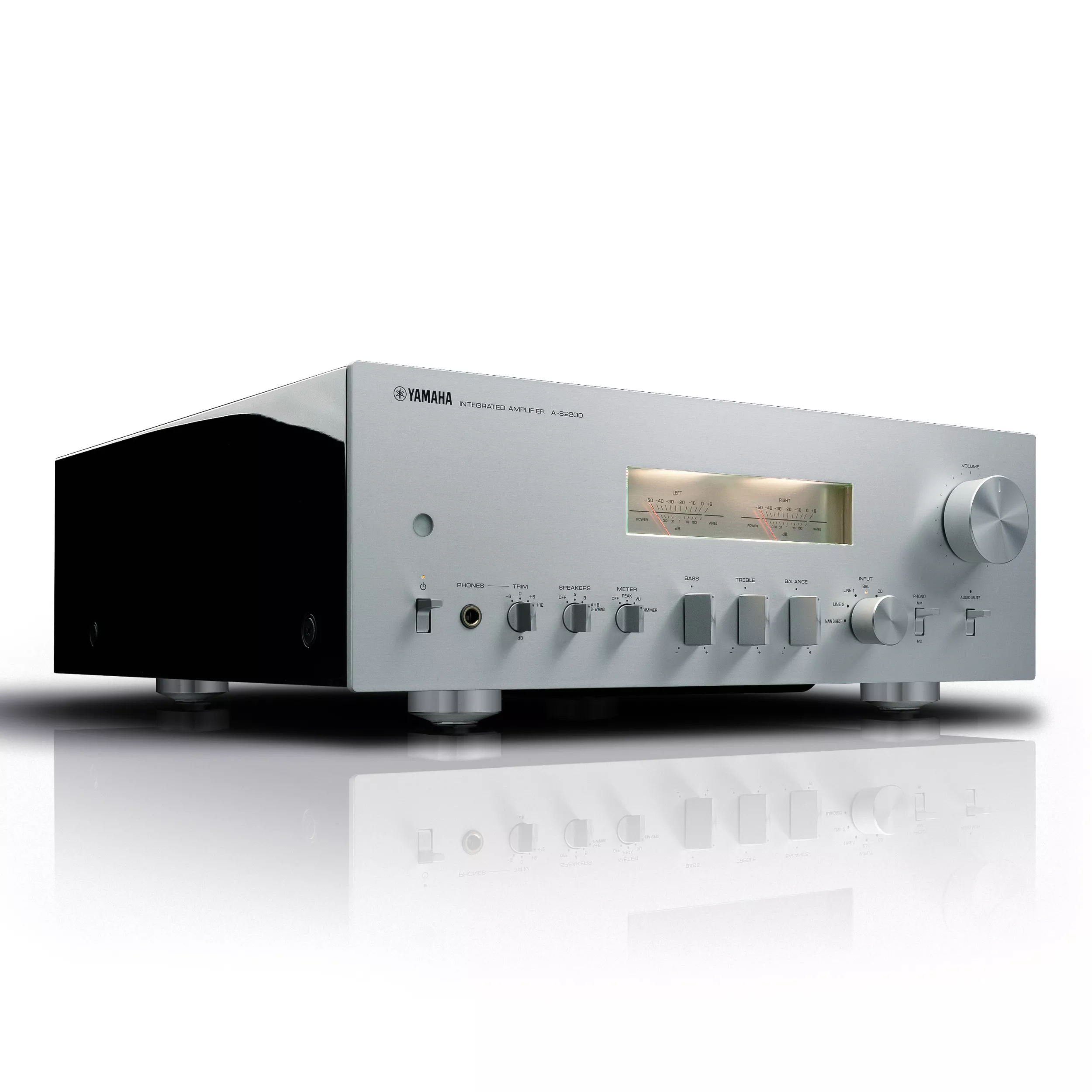 Yamaha Stereo Verstärker A-S2200 silber Vorderseite gedreht