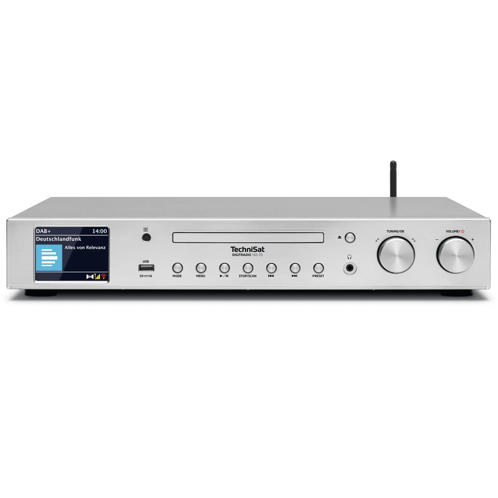TechniSat Digitradio 143 CD (V3) silber Vorderseite
