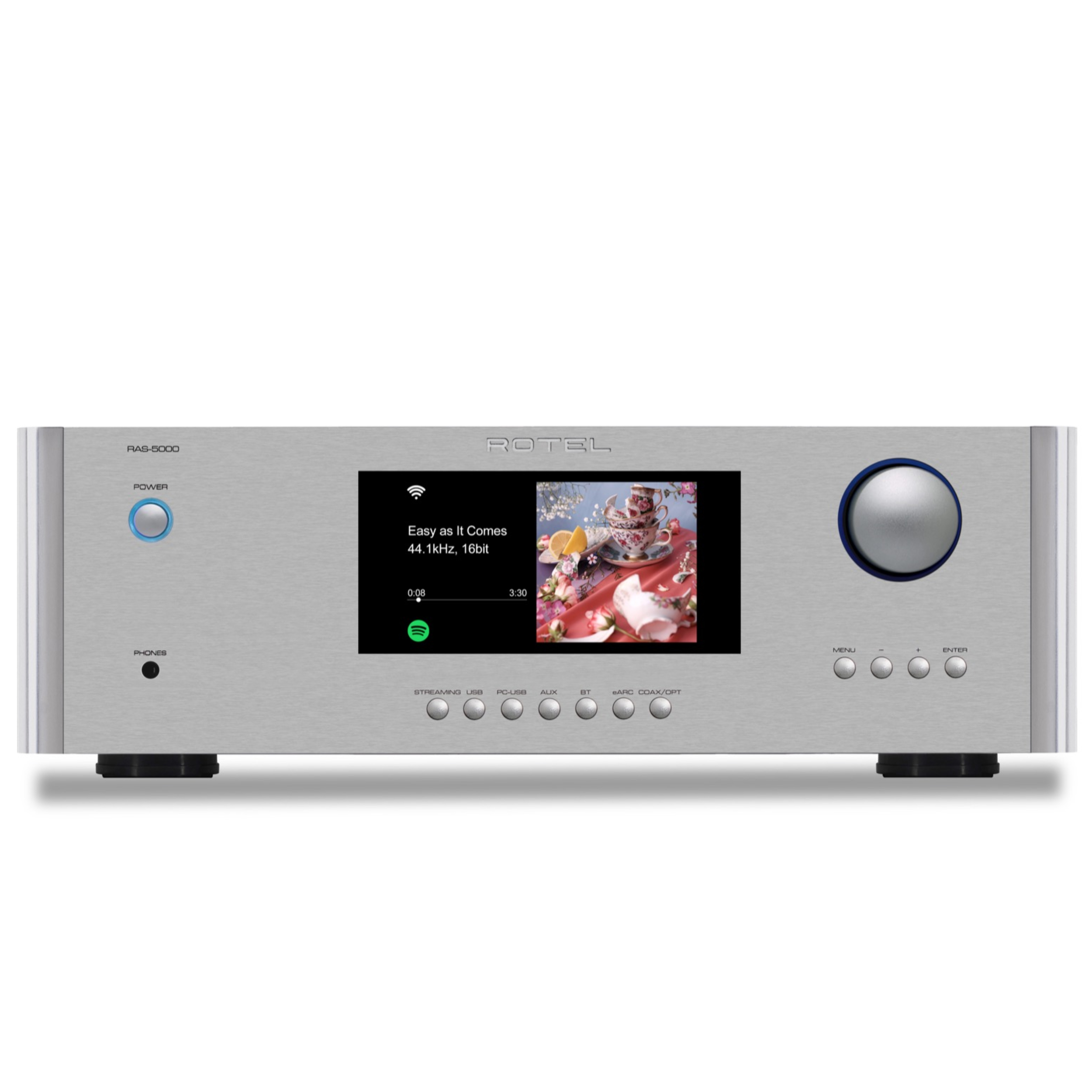 Rotel RAS-5000 Streaming integrated amplifier in silver front panel