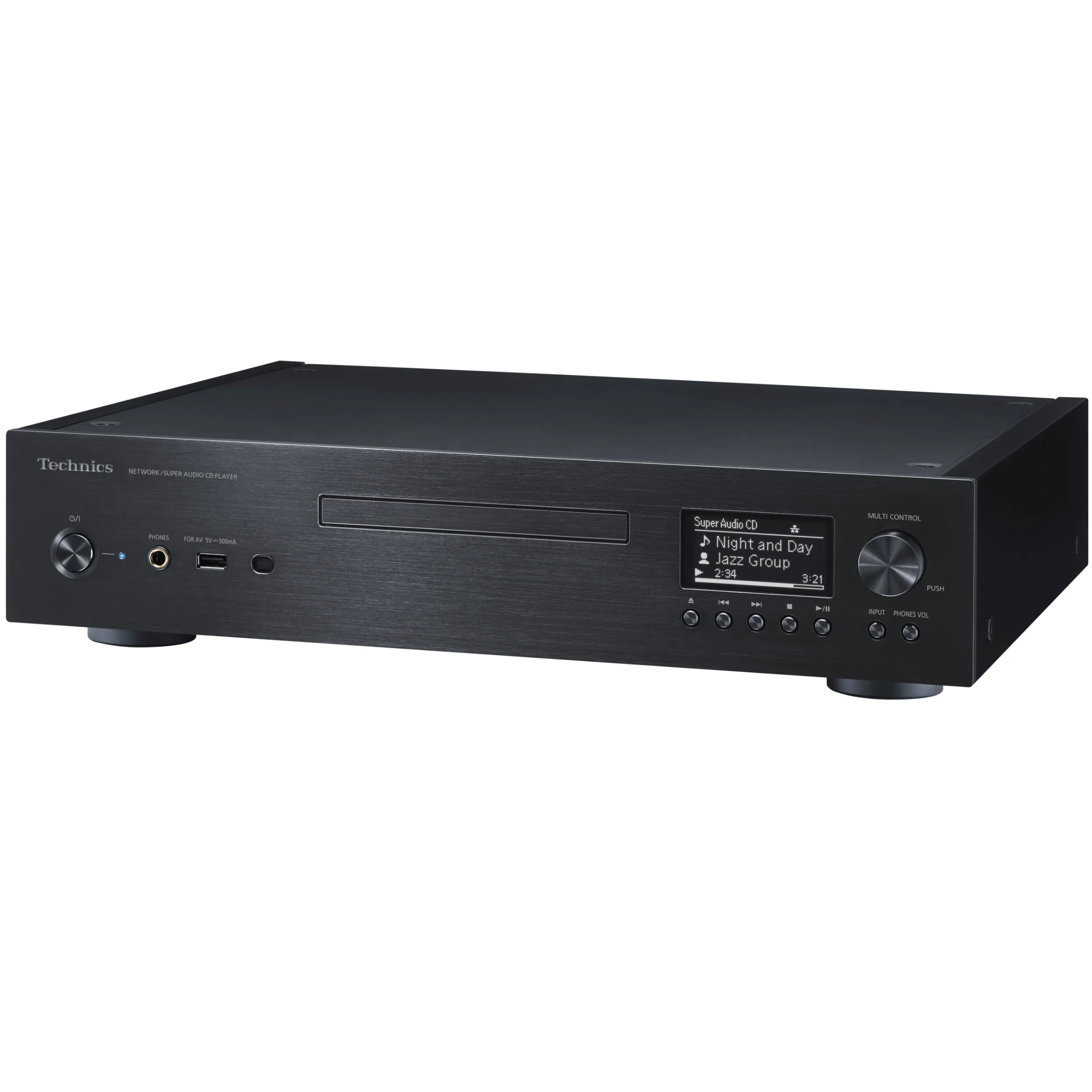 Technics multi-player SL-G700M2 in black front turned Technics multi-player SL-G700M2 in black front turned