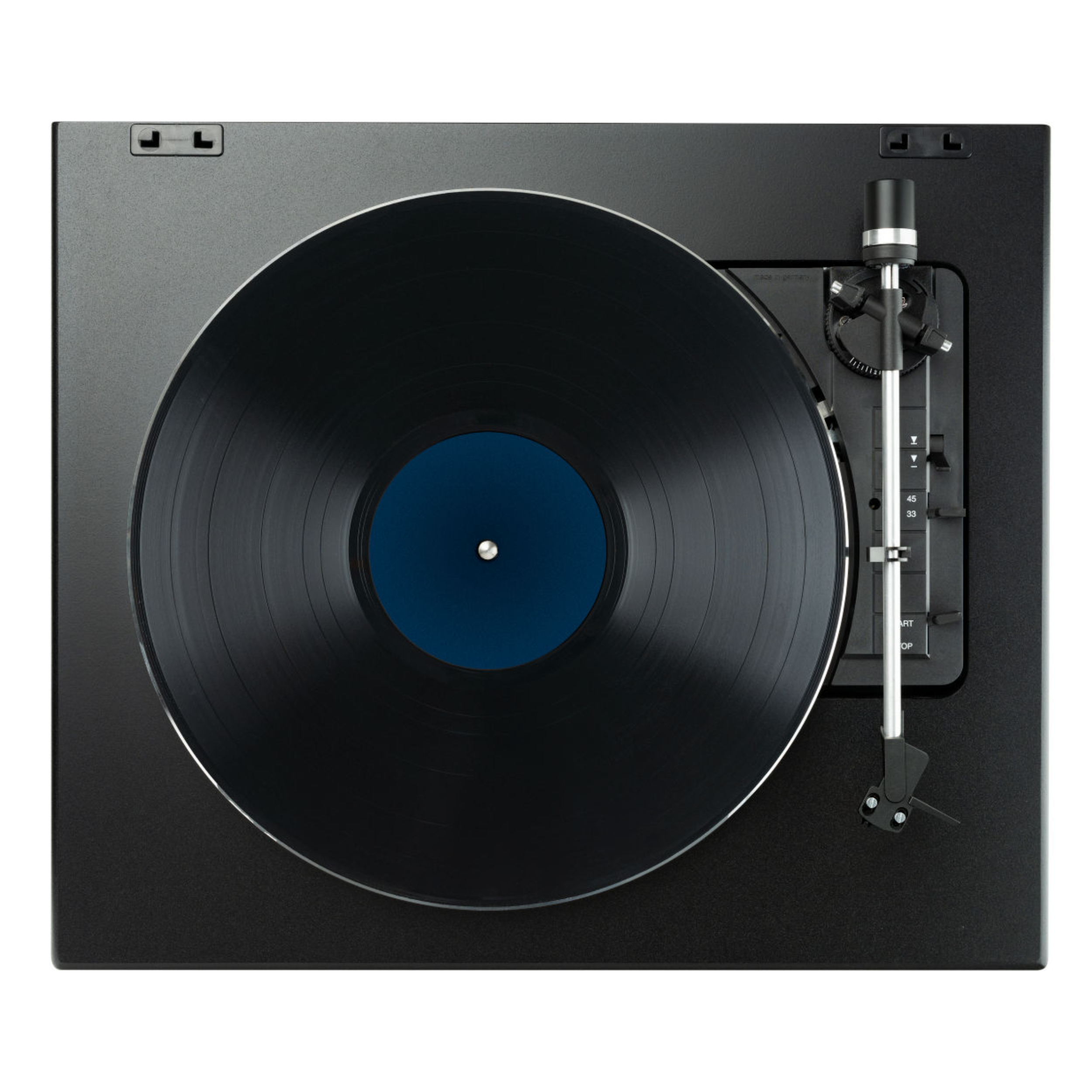 Rekkord Audio Plattenspieler F300 in Schwarz Oberseite Rekkord Audio Plattenspieler F300 in Schwarz Oberseite