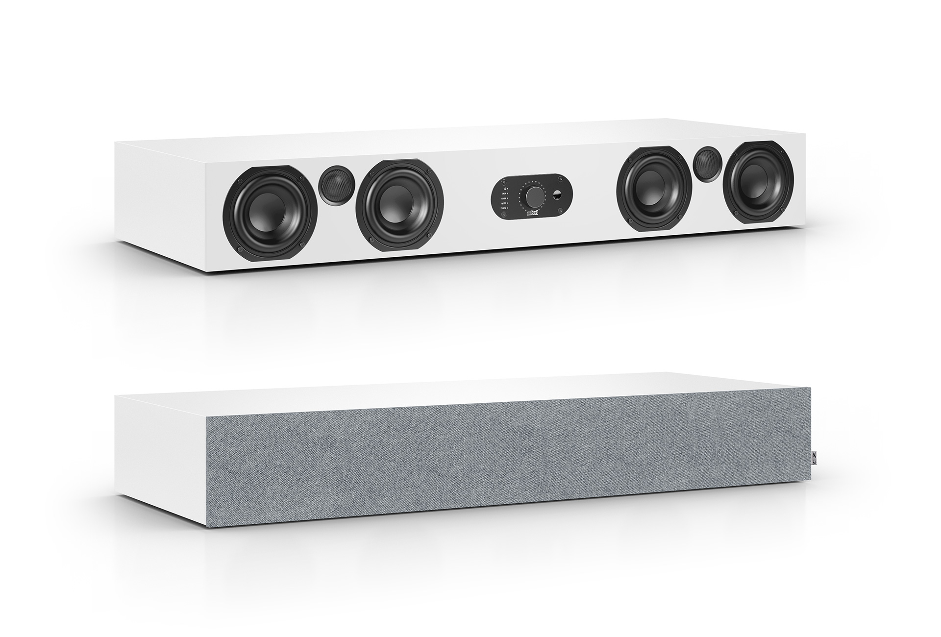 nuBoxx AS225 weiß mit grauer Front mit und ohne Blende