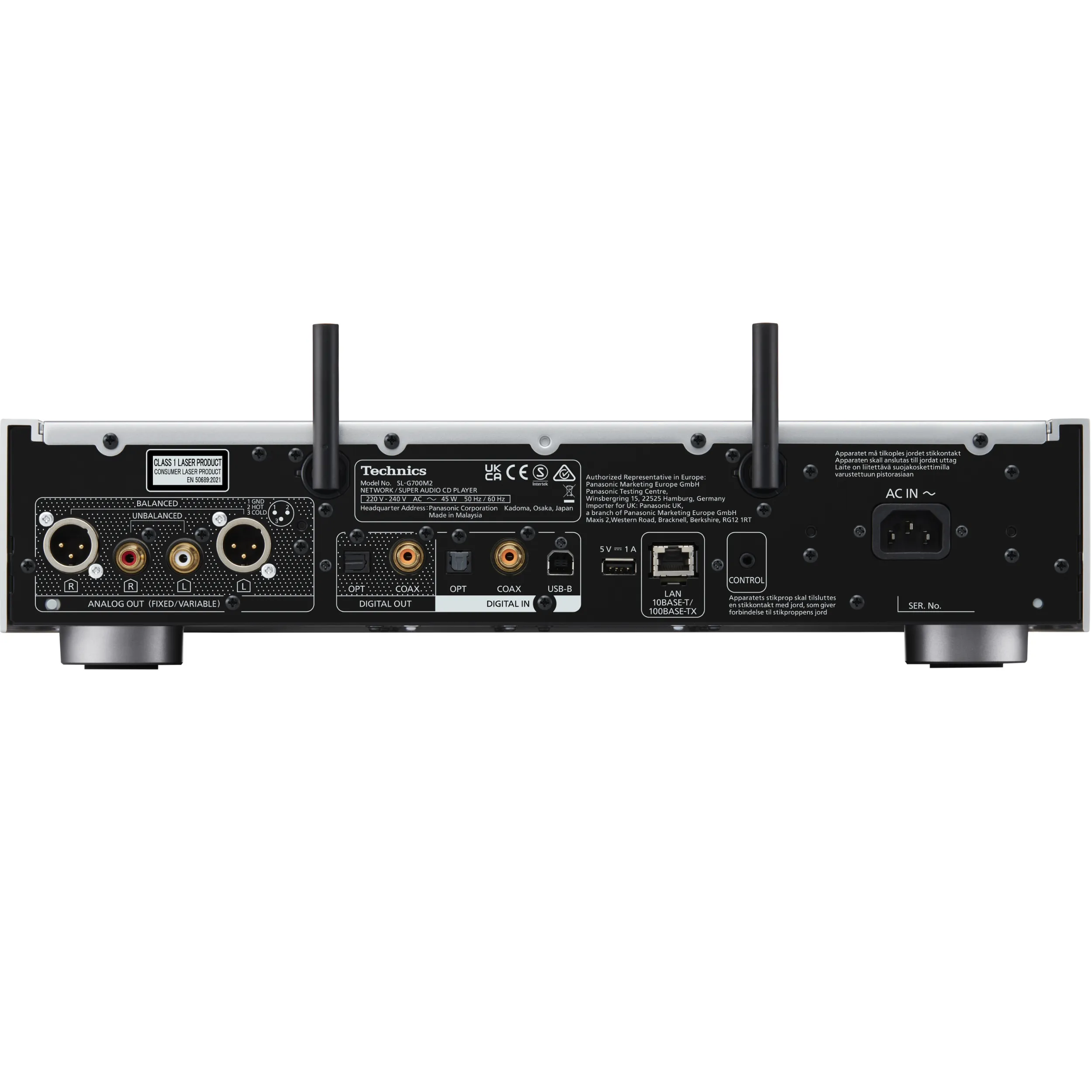 Technics SL-G700M2 rear panel Technics SL-G700M2 rear panel