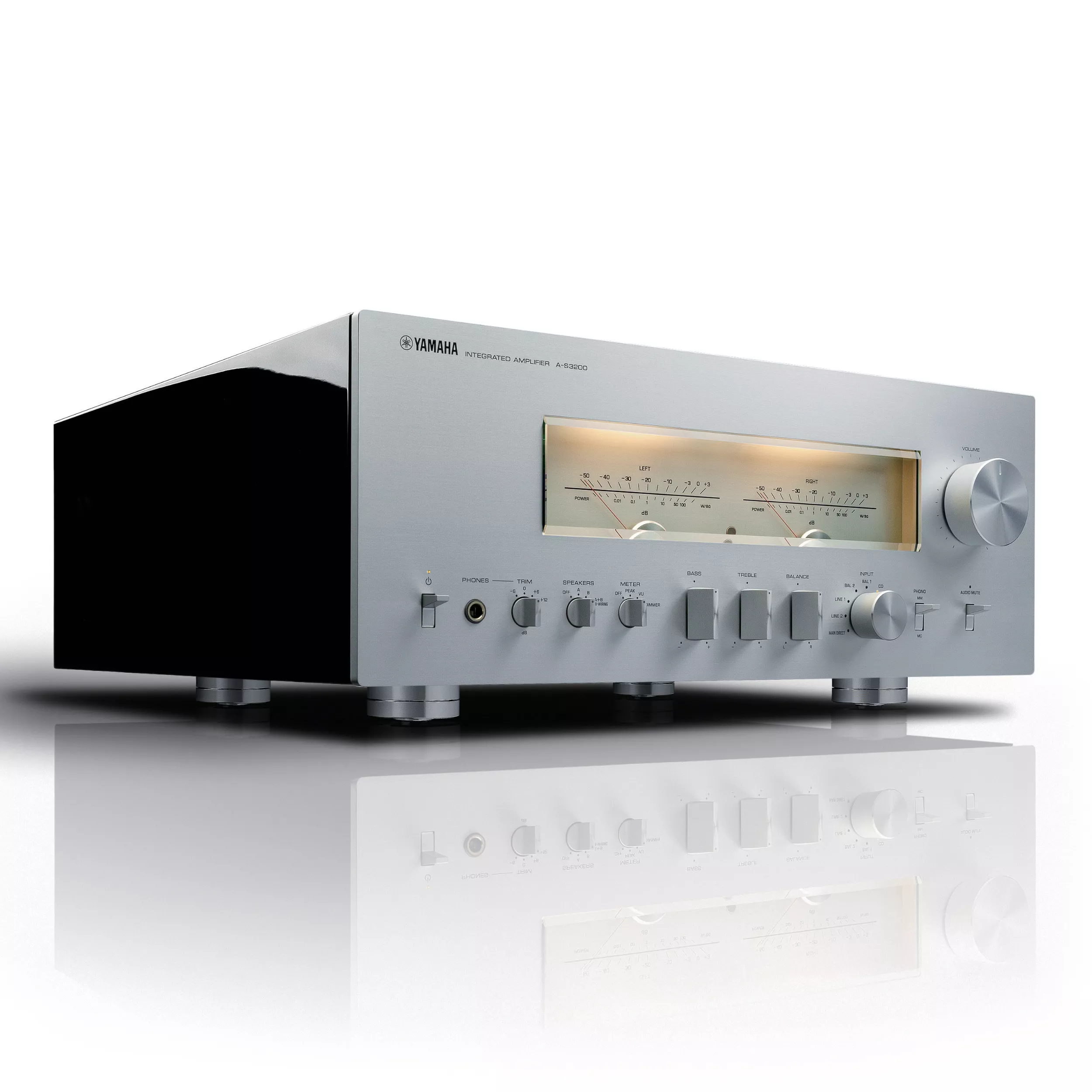 Yamaha Stereo Verstärker A-S3200 silber Vorderseite gedreht