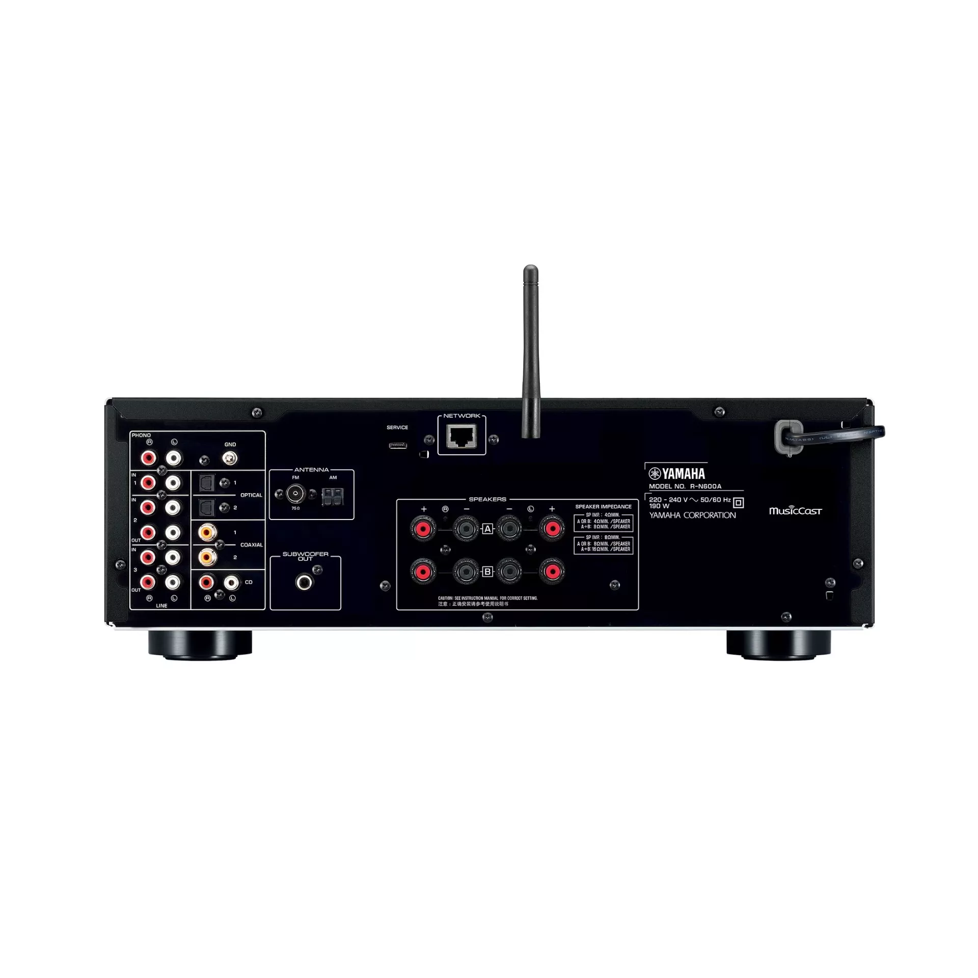 Yamaha Stereoreceiver R-N600A schwarz Rückseite