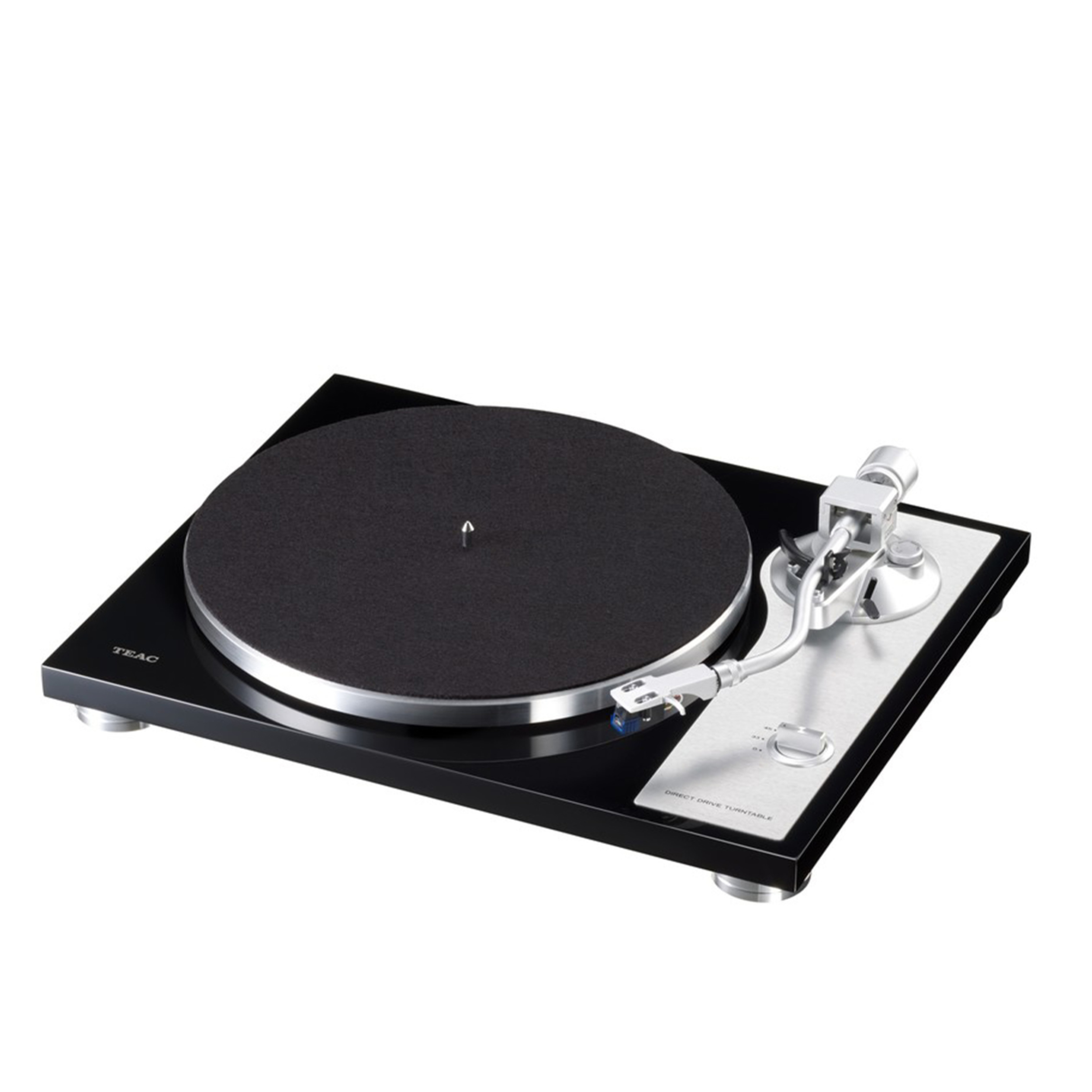 Teac TN-4D-O turntable in black front turned Teac TN-4D-O turntable in black front turned