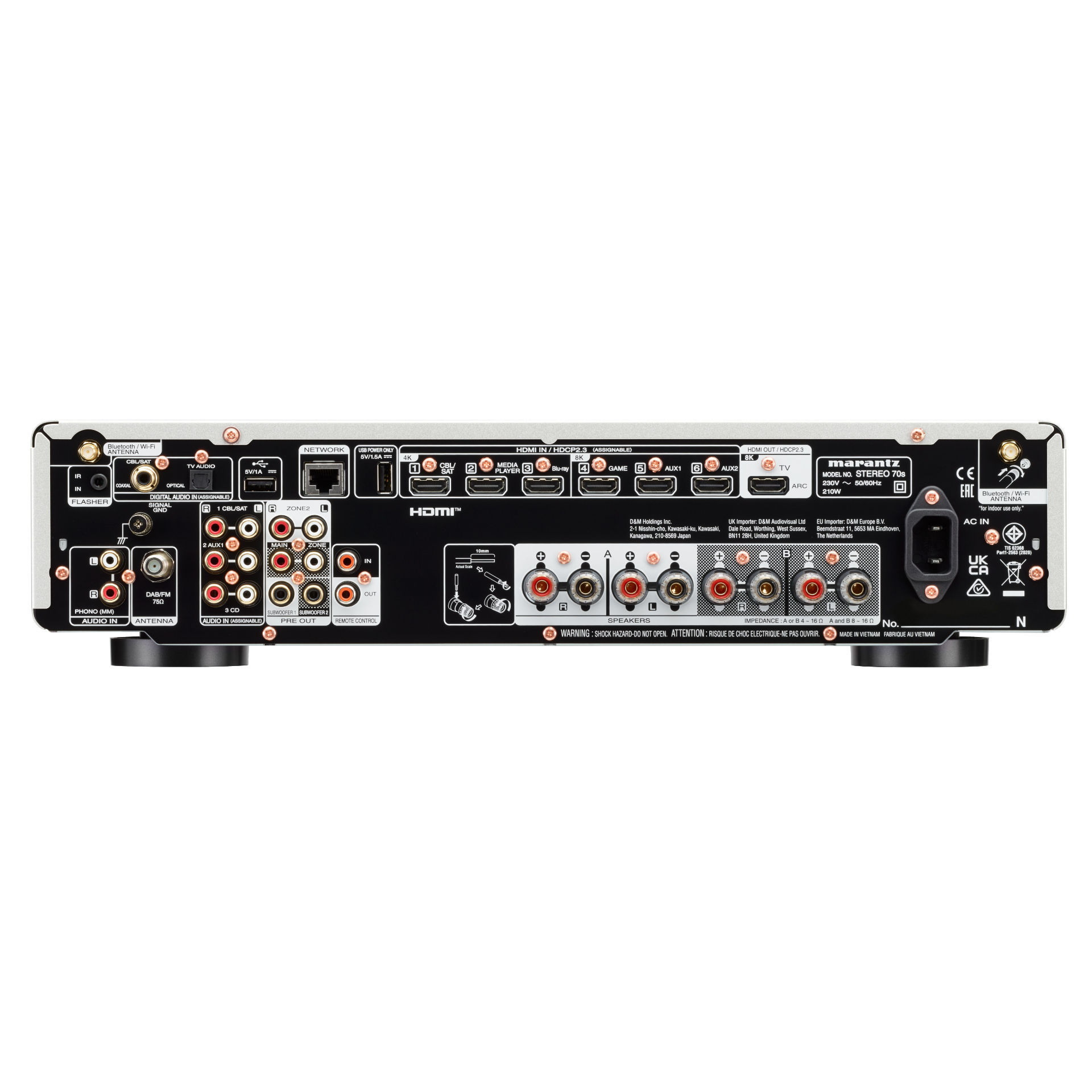 marantz Stereo Receiver Stereo 70s in Silbergold Rückseite