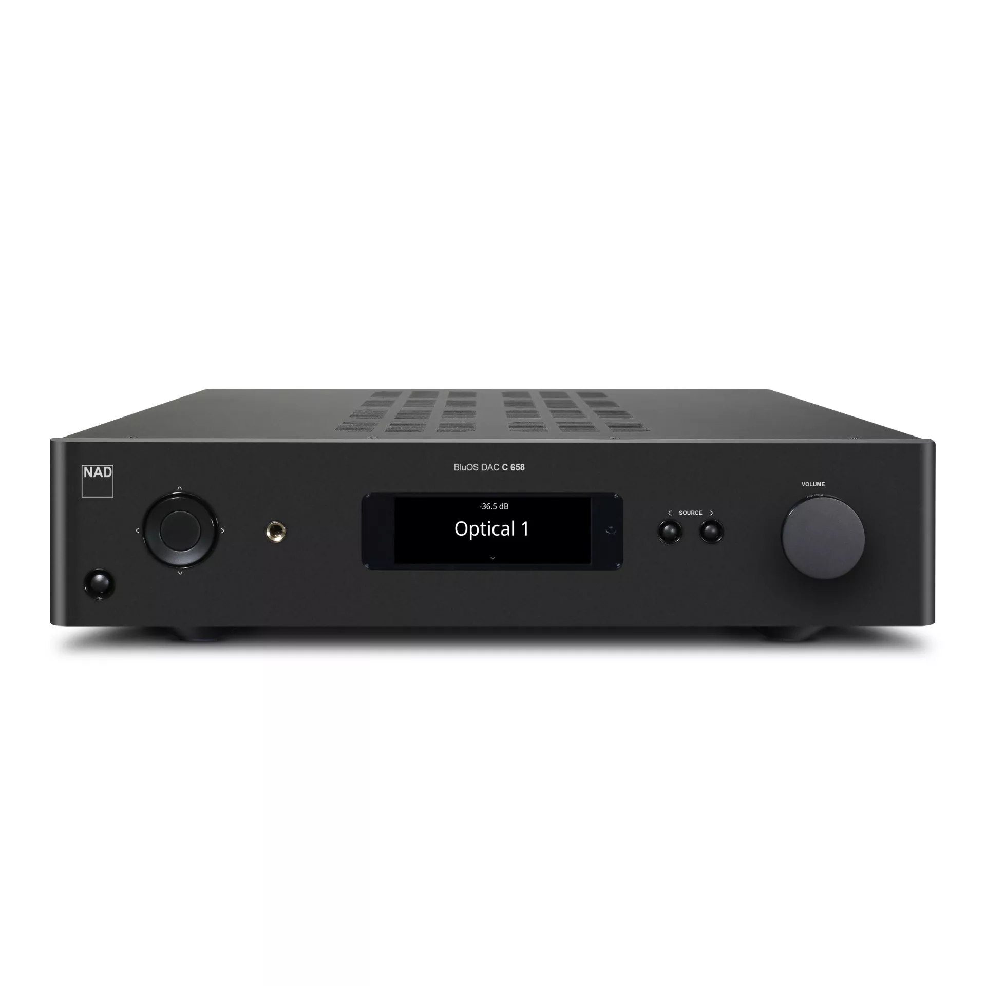 NAD C658 network preamplifier in black front panel NAD C658 network preamplifier in black front panel