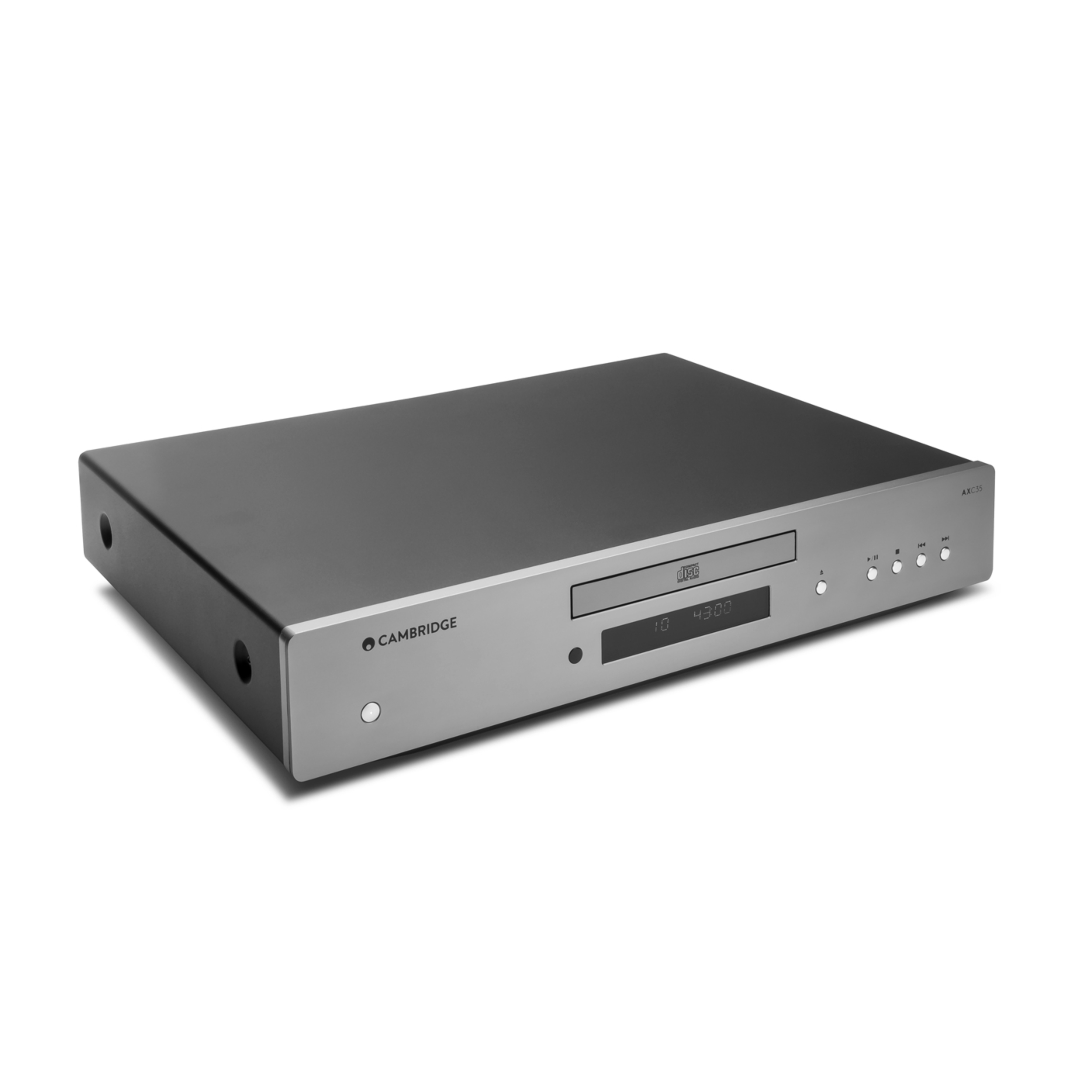Cambridge CD-Player AXC35 grau front gedreht top Cambridge CD-Player AXC35 grau front gedreht top