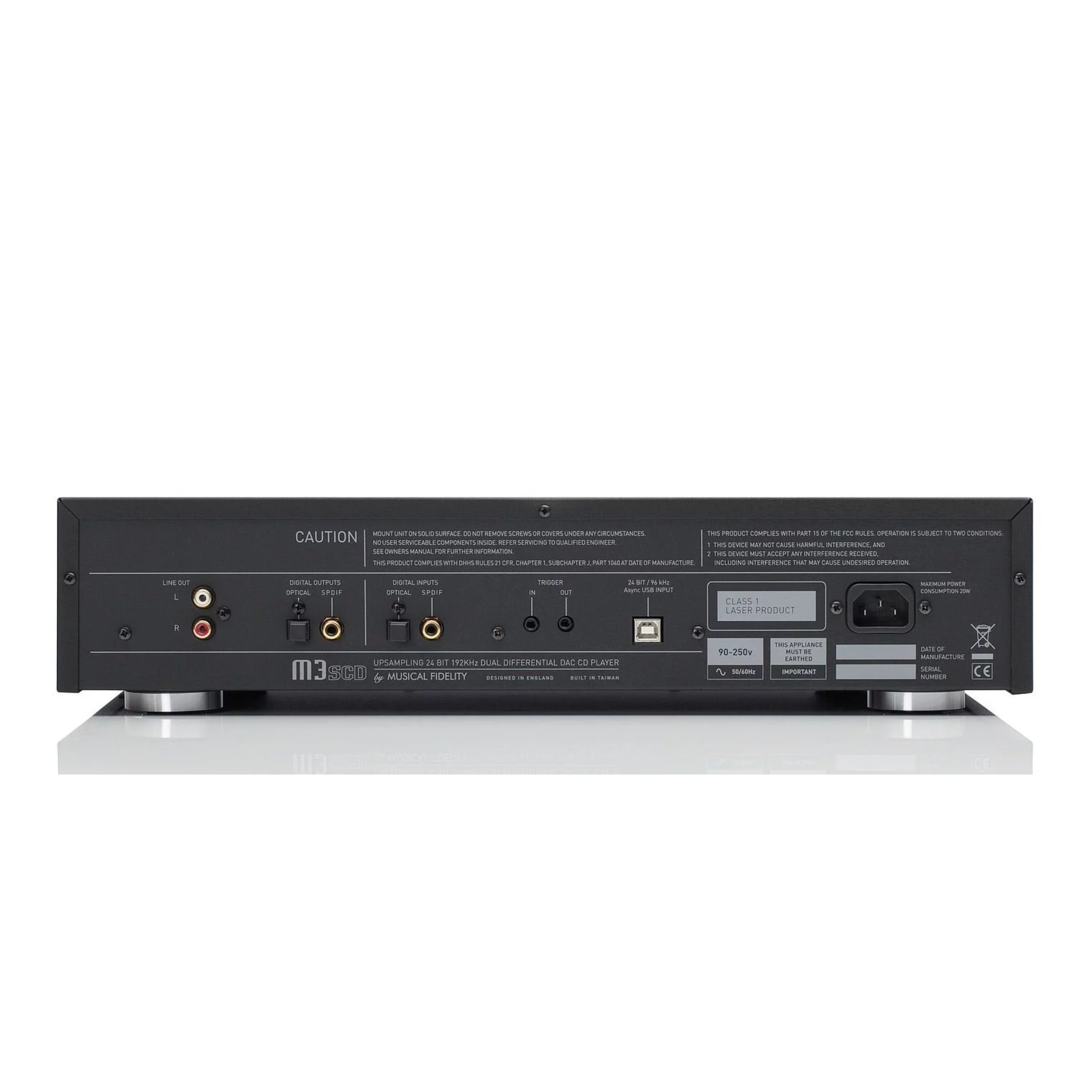 Musical Fidelity M3sCD back cover Musical Fidelity M3sCD back cover