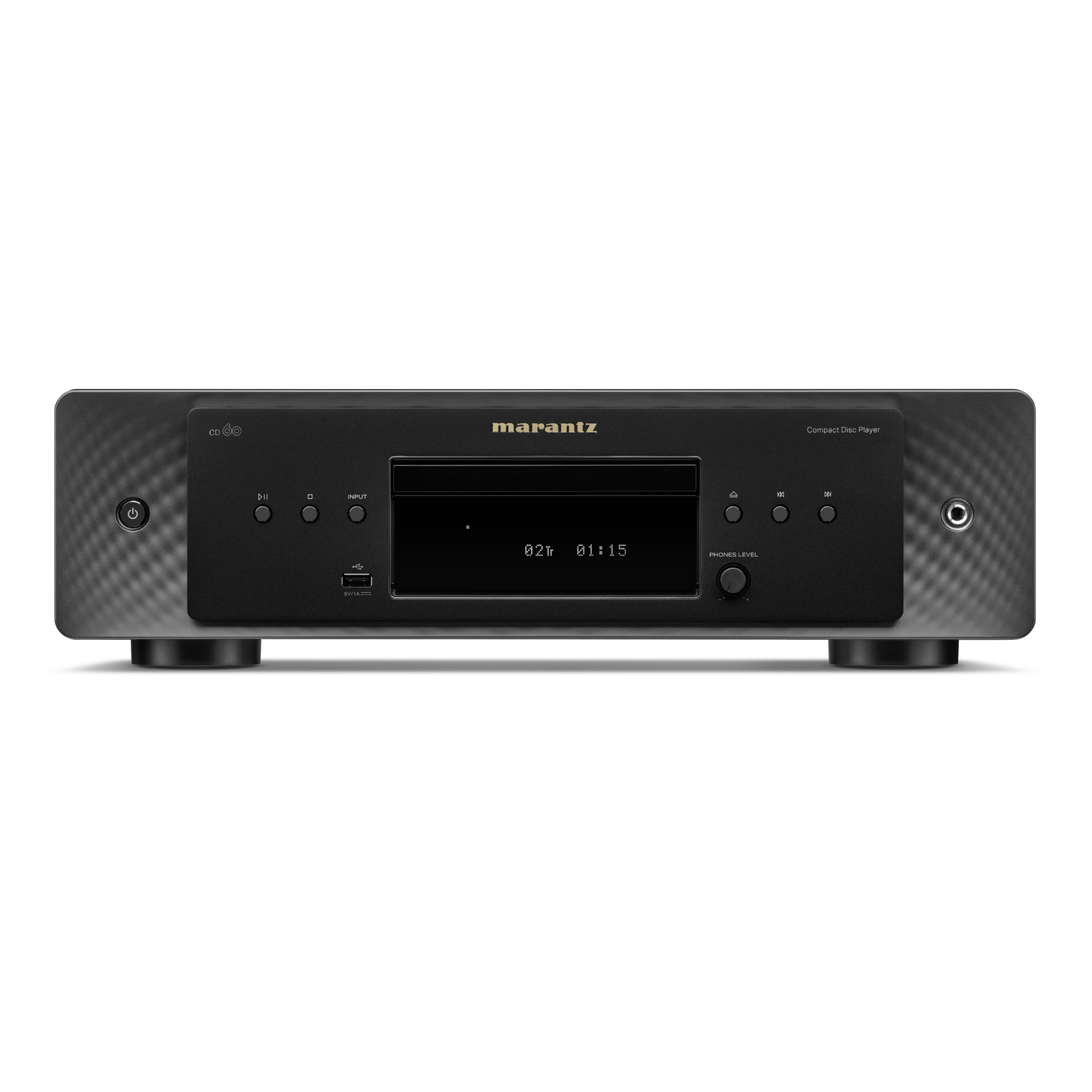 Marantz CD60 in Schwarz  Vorderseite Marantz CD60 in Schwarz  Vorderseite