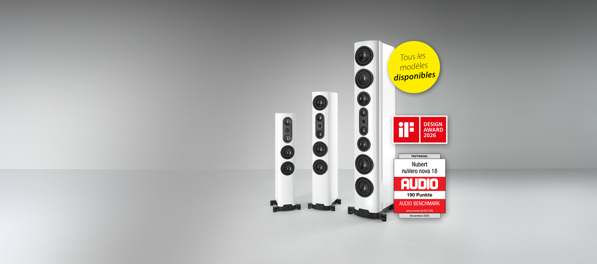 nuVero nova 12, 14 et 18 en blanc, certifiés par un label de qualité, tous les modèles disponibles