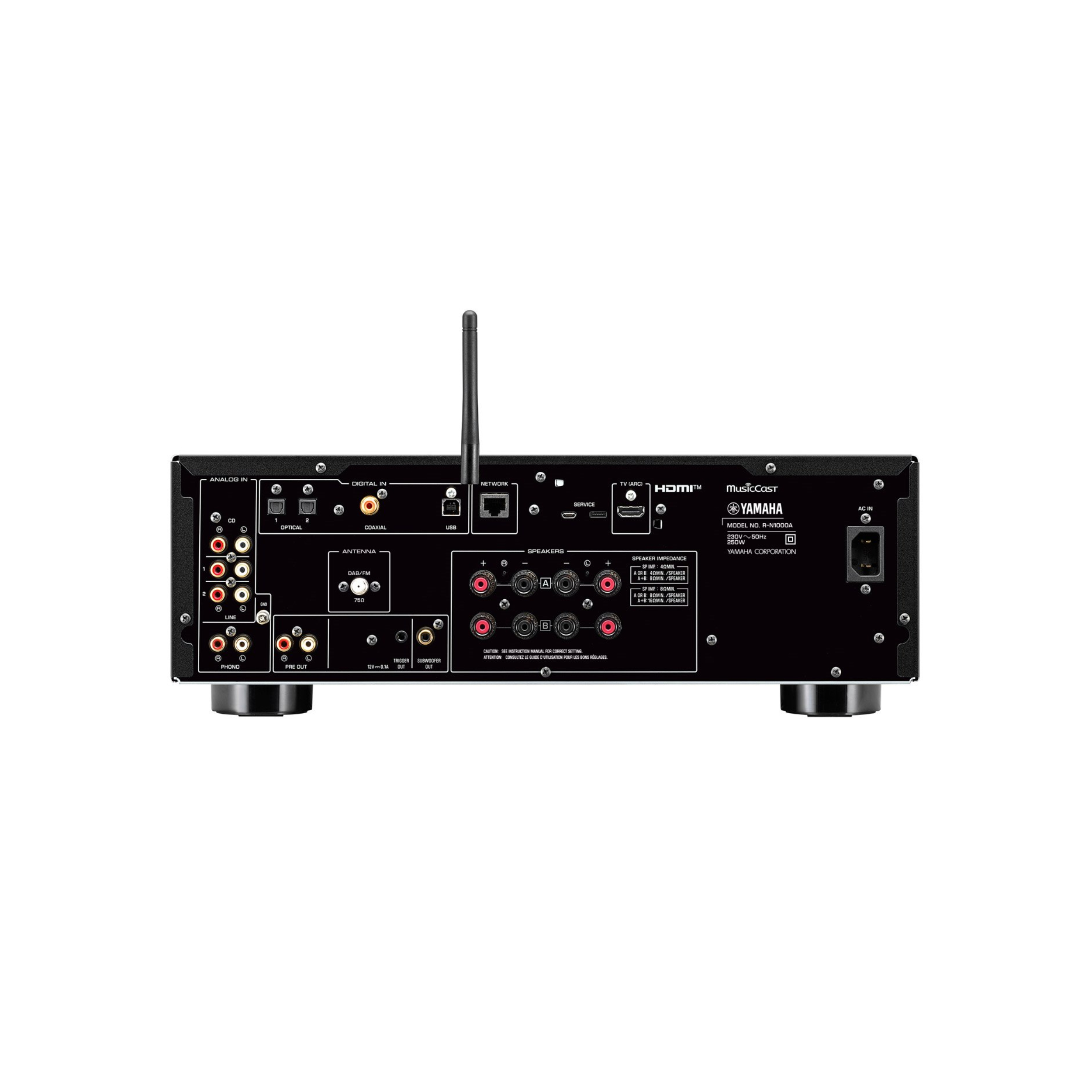 Yamaha R-N1000A stereo receiver rear panel Yamaha R-N1000A stereo receiver rear panel