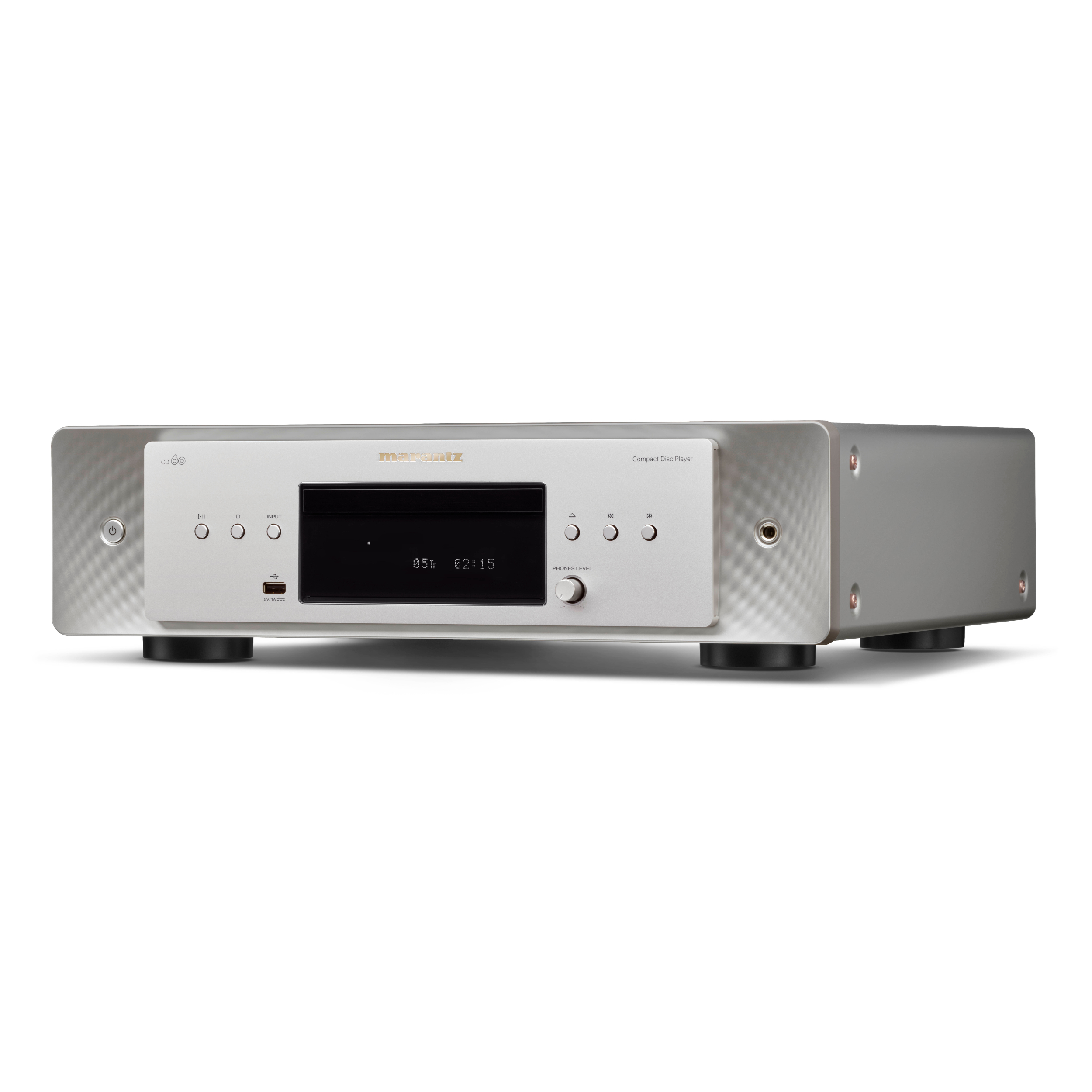 Marantz CD60 in silver front turned Marantz CD60 in silver front turned