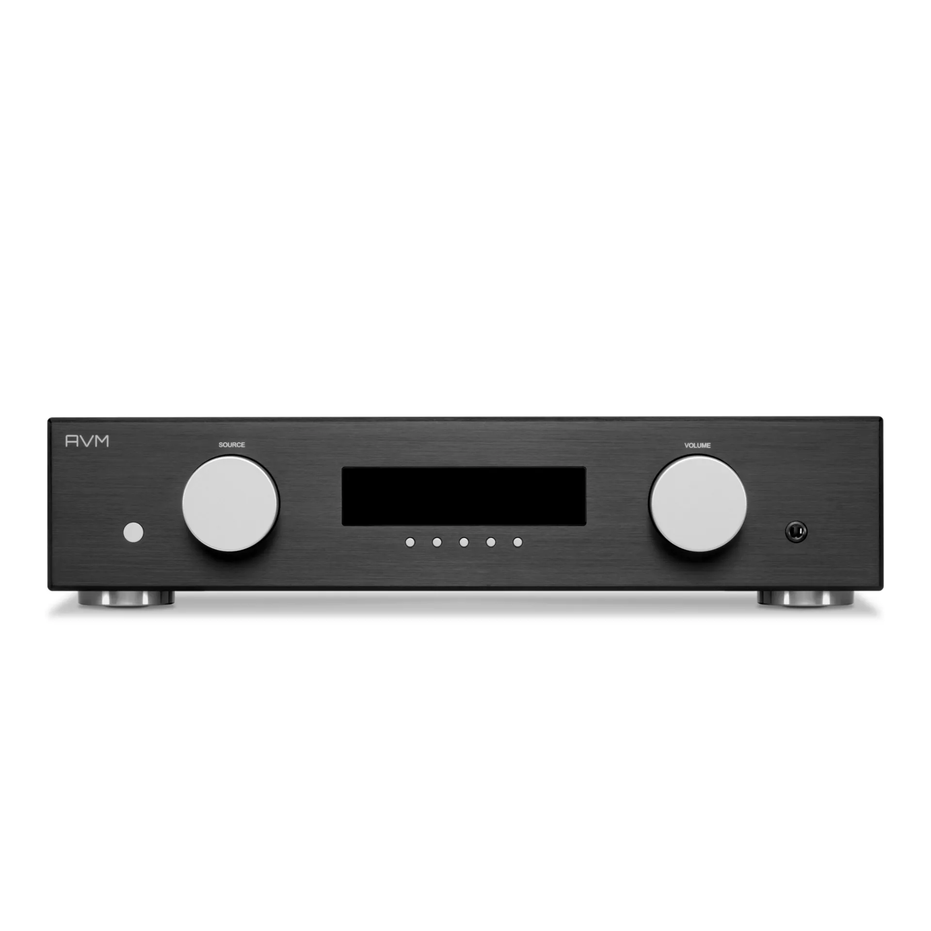 AVM Vollverstärker front  schwarz